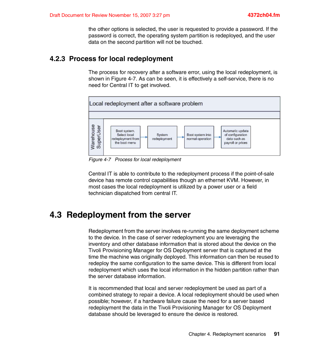 IBM REDP-4372-00 manual Redeployment from the server, Process for local redeployment 