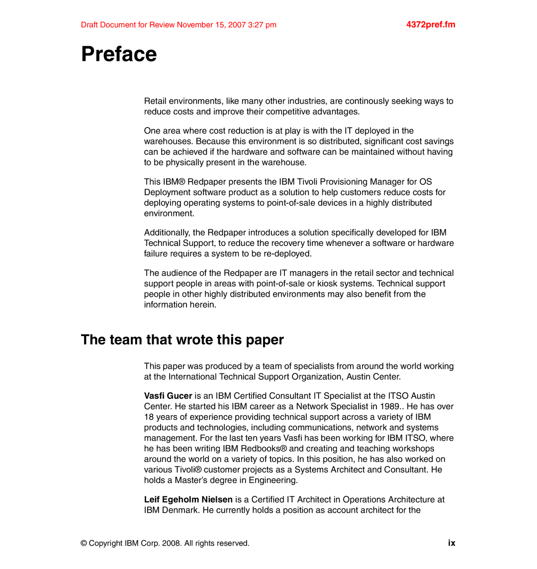 IBM REDP-4372-00 manual Preface, Team that wrote this paper 