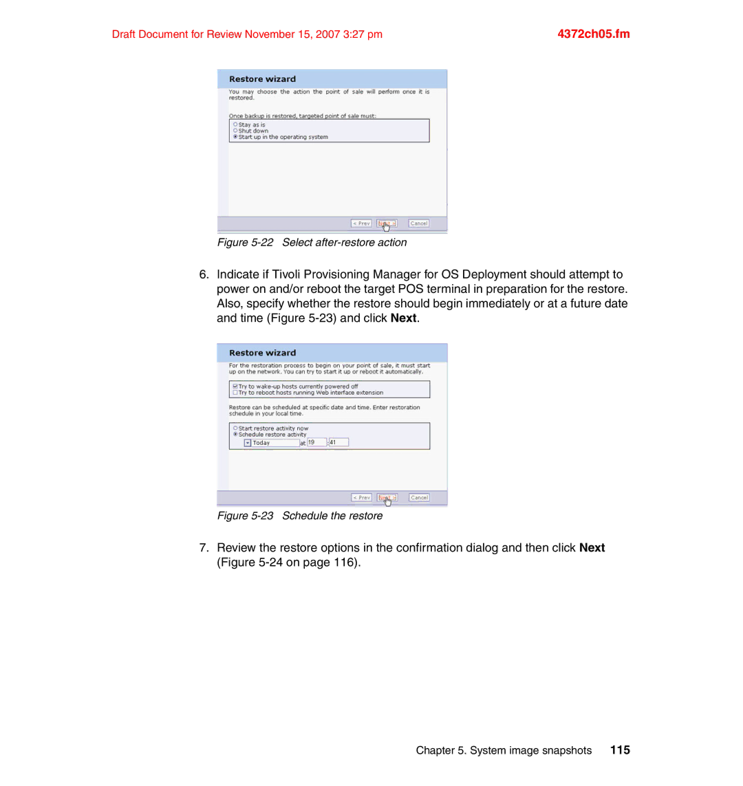 IBM REDP-4372-00 manual Select after-restore action 