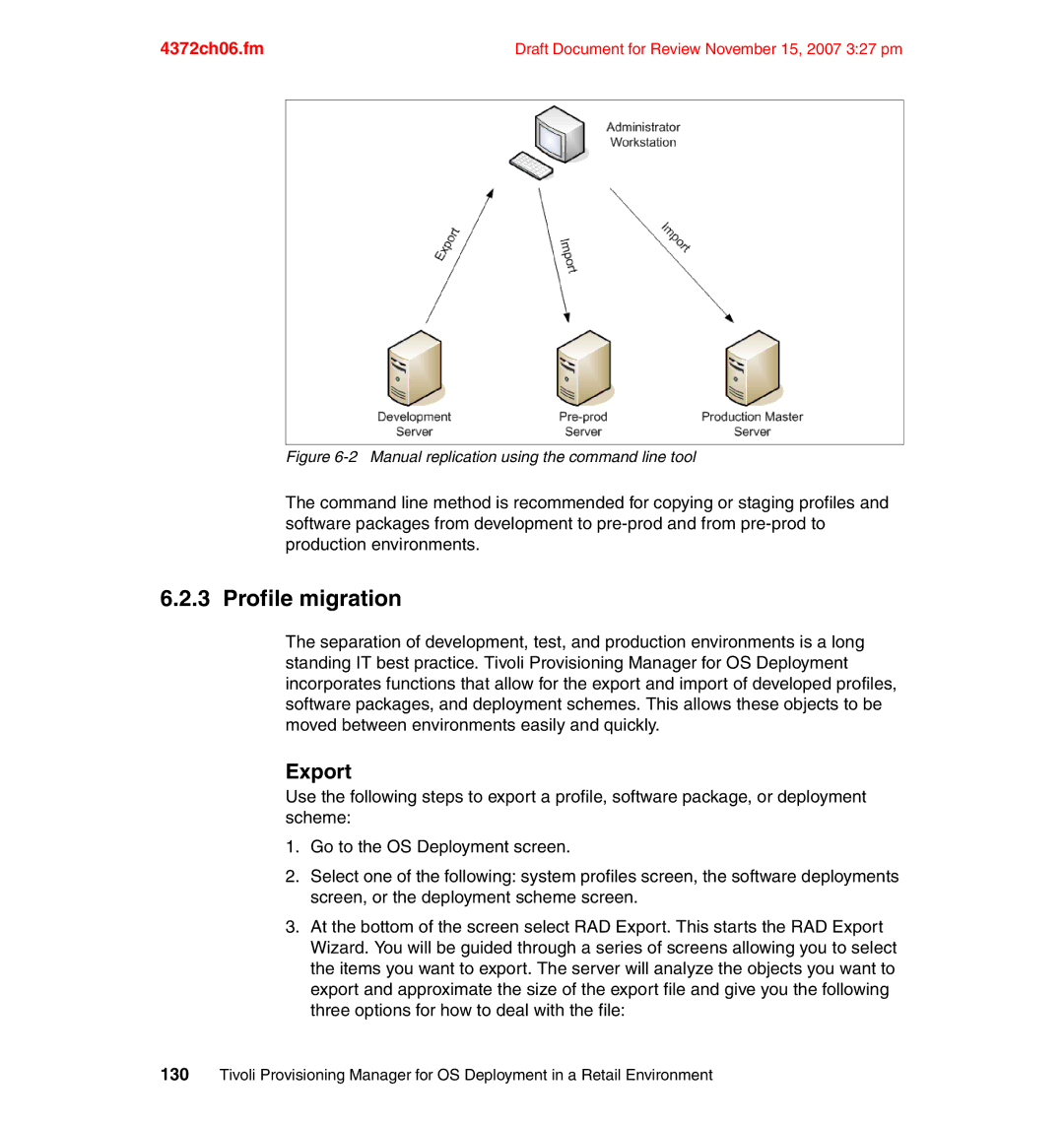 IBM REDP-4372-00 manual Profile migration, Export 