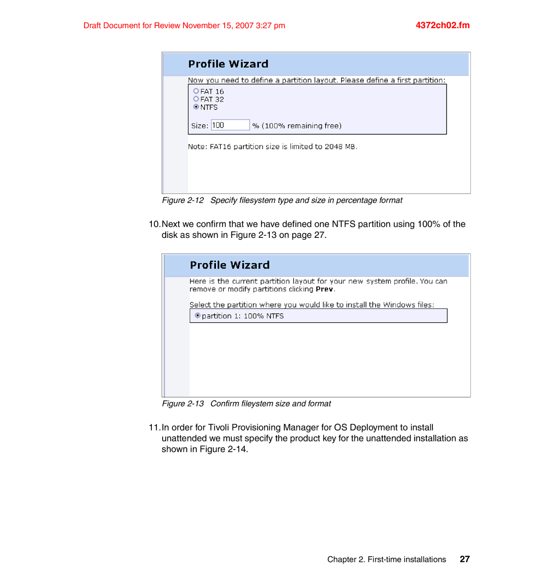 IBM REDP-4372-00 manual Specify filesystem type and size in percentage format 