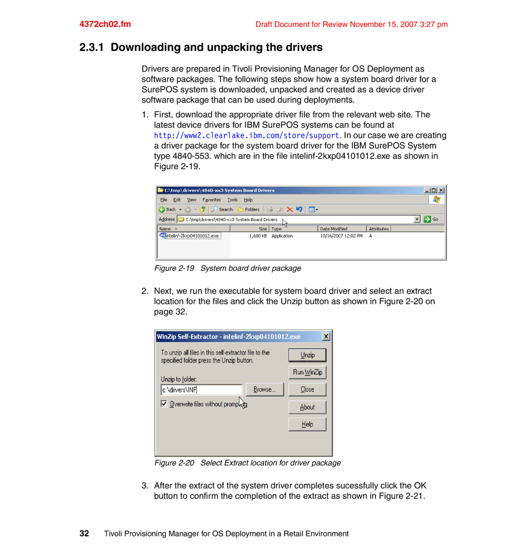 IBM REDP-4372-00 manual Downloading and unpacking the drivers, System board driver package 