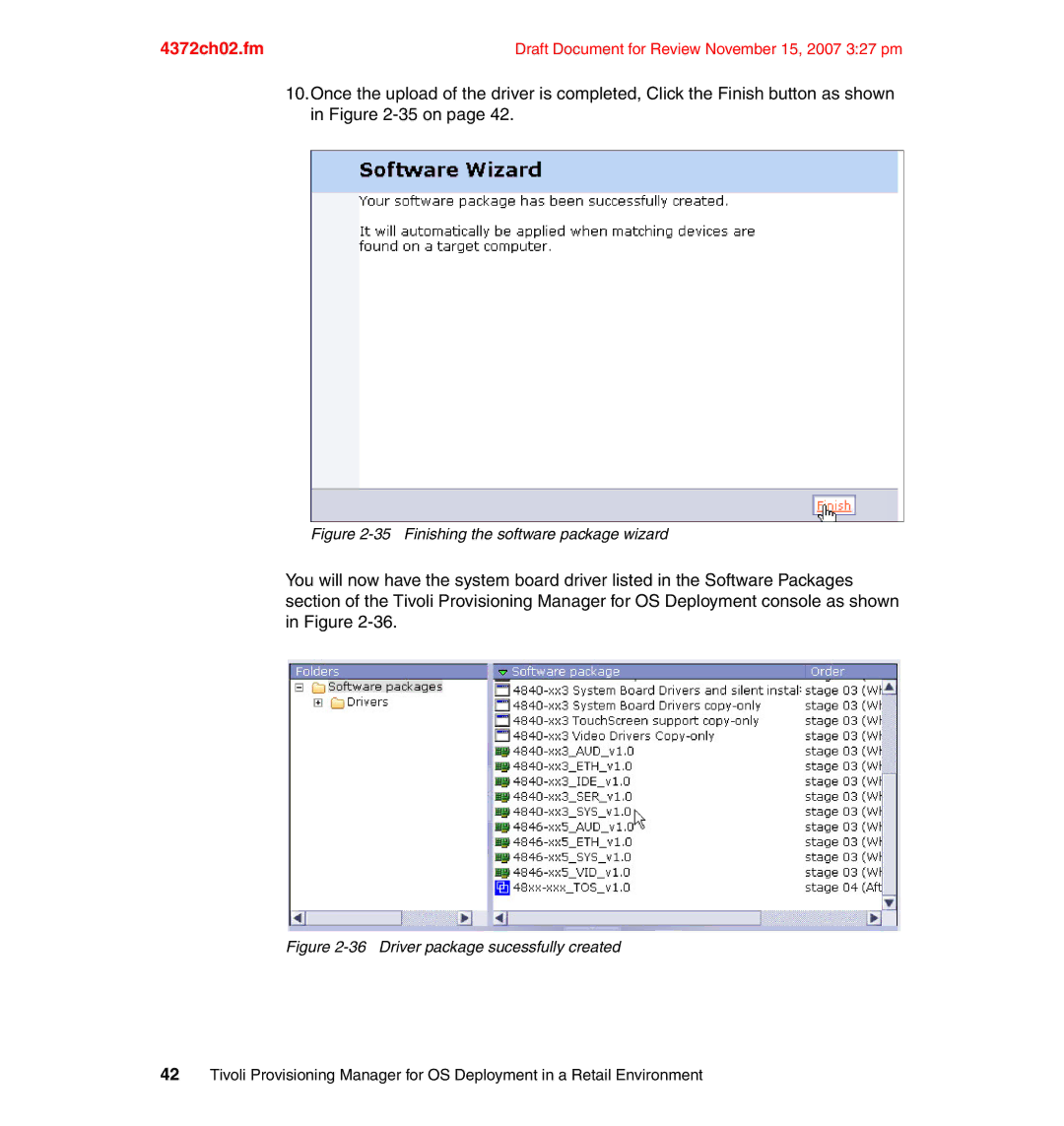 IBM REDP-4372-00 manual Finishing the software package wizard 