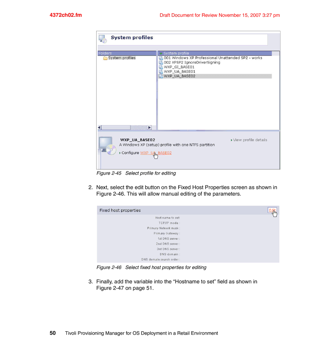 IBM REDP-4372-00 manual Select profile for editing 