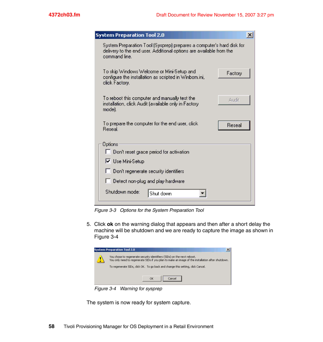 IBM REDP-4372-00 manual Options for the System Preparation Tool 