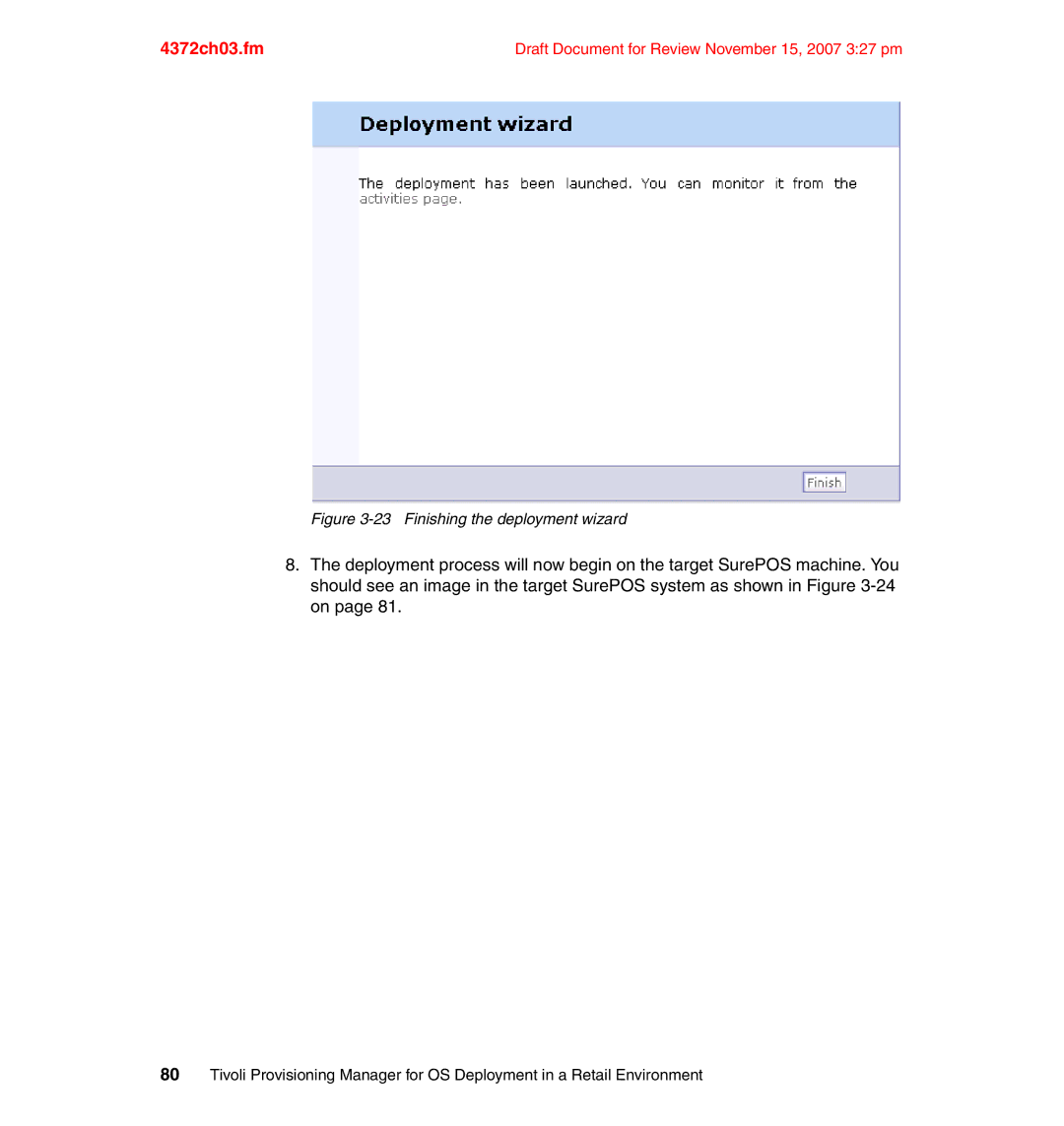 IBM REDP-4372-00 manual Finishing the deployment wizard 