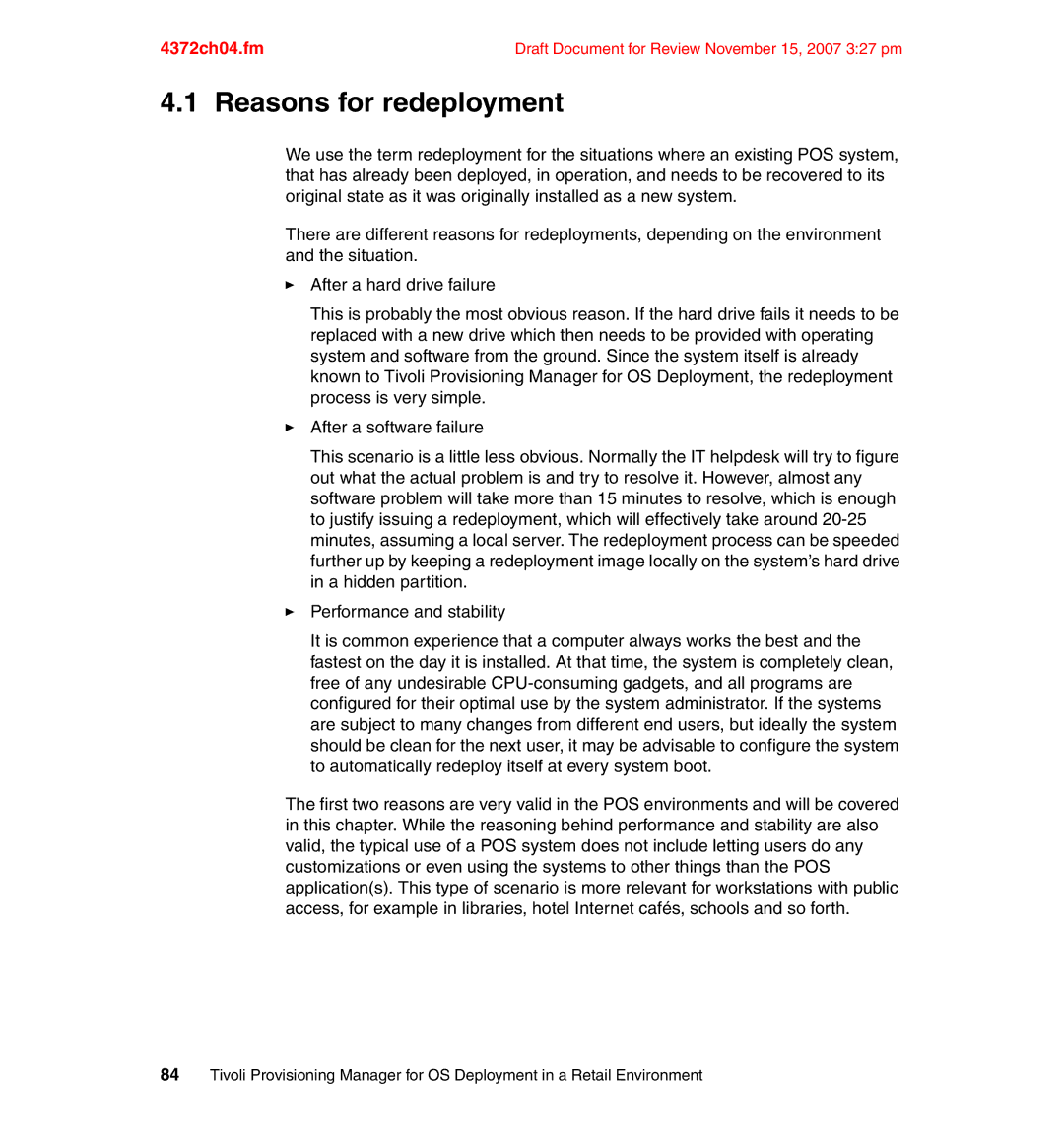 IBM REDP-4372-00 manual Reasons for redeployment 