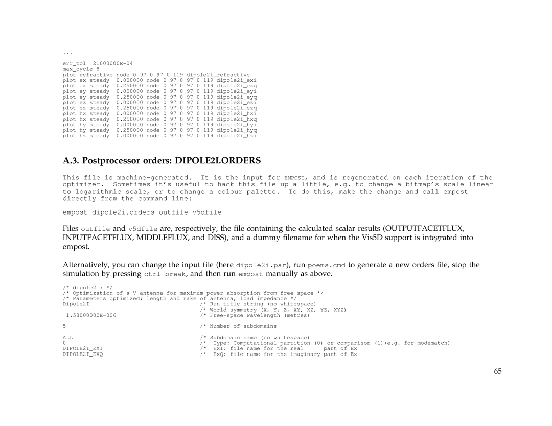 IBM Release 1.93 manual Postprocessor orders DIPOLE2I.ORDERS, All, DIPOLE2IEXI, DIPOLE2IEXQ 