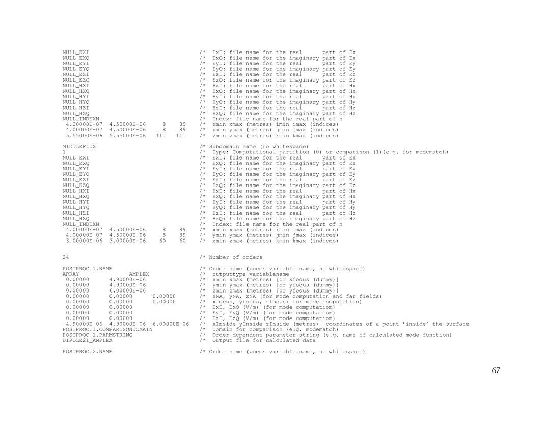 IBM Release 1.93 manual Middleflux, POSTPROC.1.NAME, Array Amplex, POSTPROC.1.PARMSTRING, DIPOLE2IAMPLEX, POSTPROC.2.NAME 