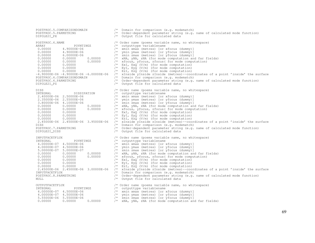 IBM Release 1.93 DIPOLE2IPX, POSTPROC.6.NAME, Array Poyntingz, DIPOLE2IPZ, Integral Dissipation, Integral Poyntingz, Null 