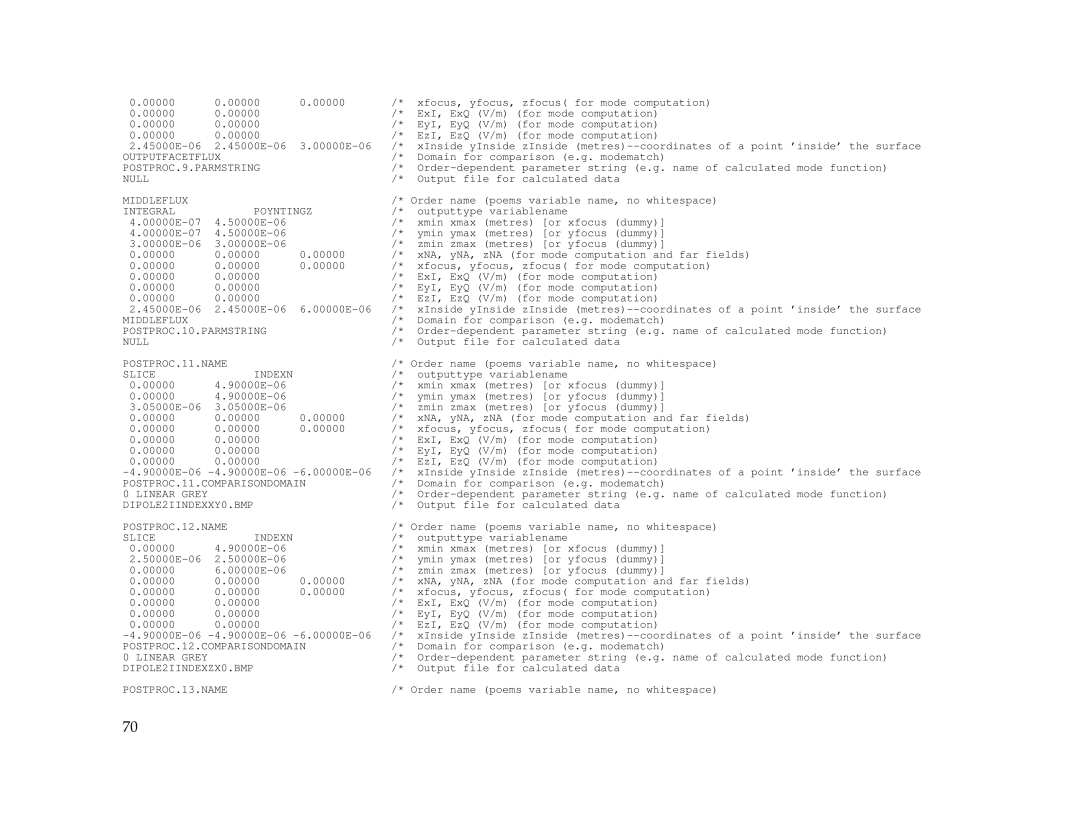 IBM Release 1.93 manual POSTPROC.9.PARMSTRING, POSTPROC.10.PARMSTRING, POSTPROC.11.NAME, Slice Indexn, DIPOLE2IINDEXXY0.BMP 