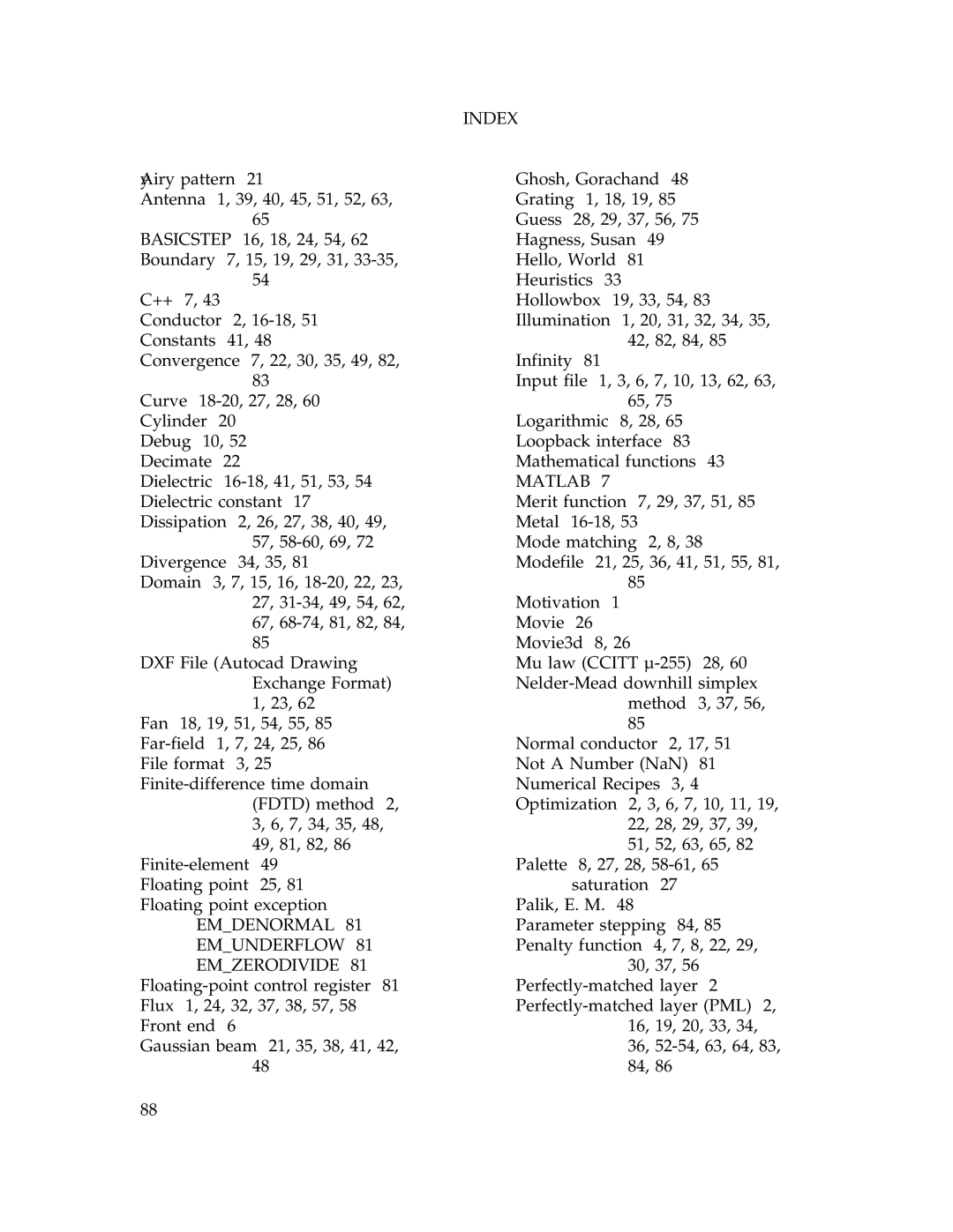 IBM Release 1.93 manual Index, Emdenormal Emunderflow, Matlab 