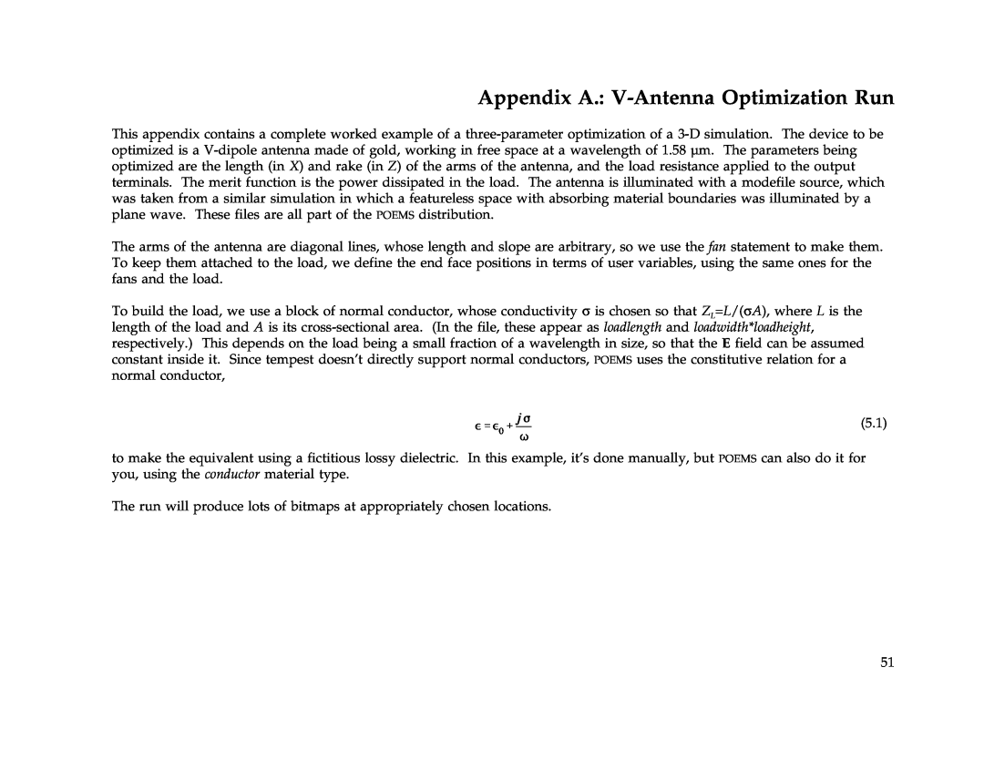 IBM Release 1.93 manual Appendix A. V-Antenna Optimization Run 