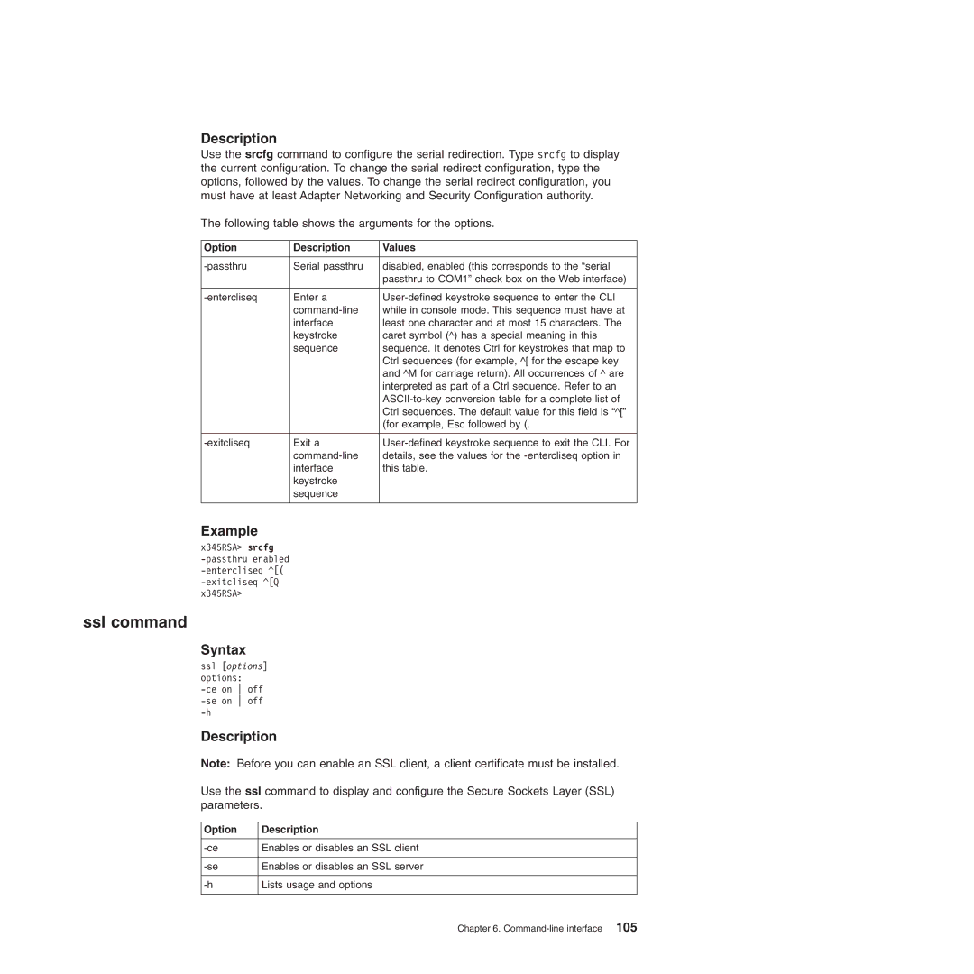 IBM Remote Supervisor Adapter II manual Ssl command 