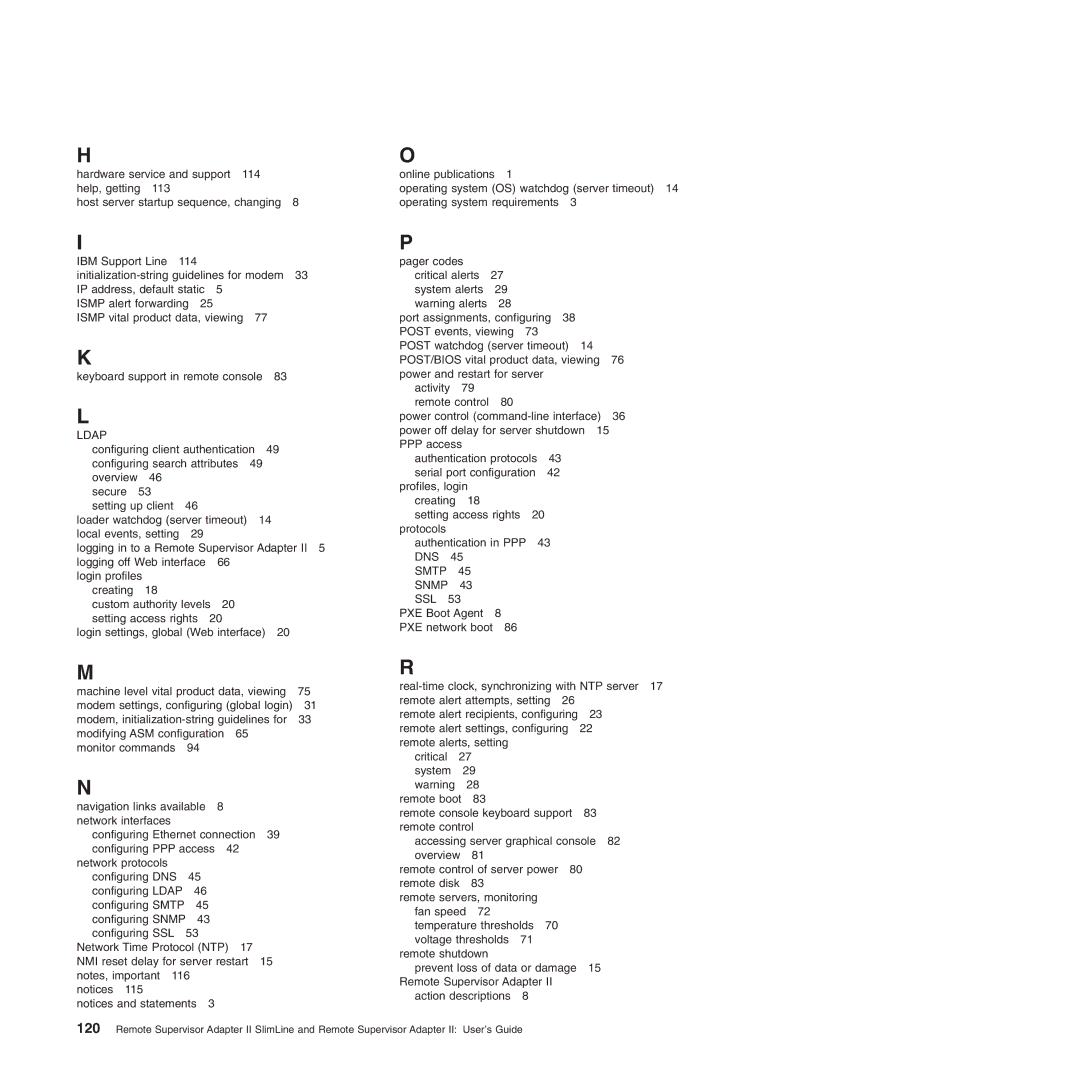 IBM Remote Supervisor Adapter II manual Ldap 