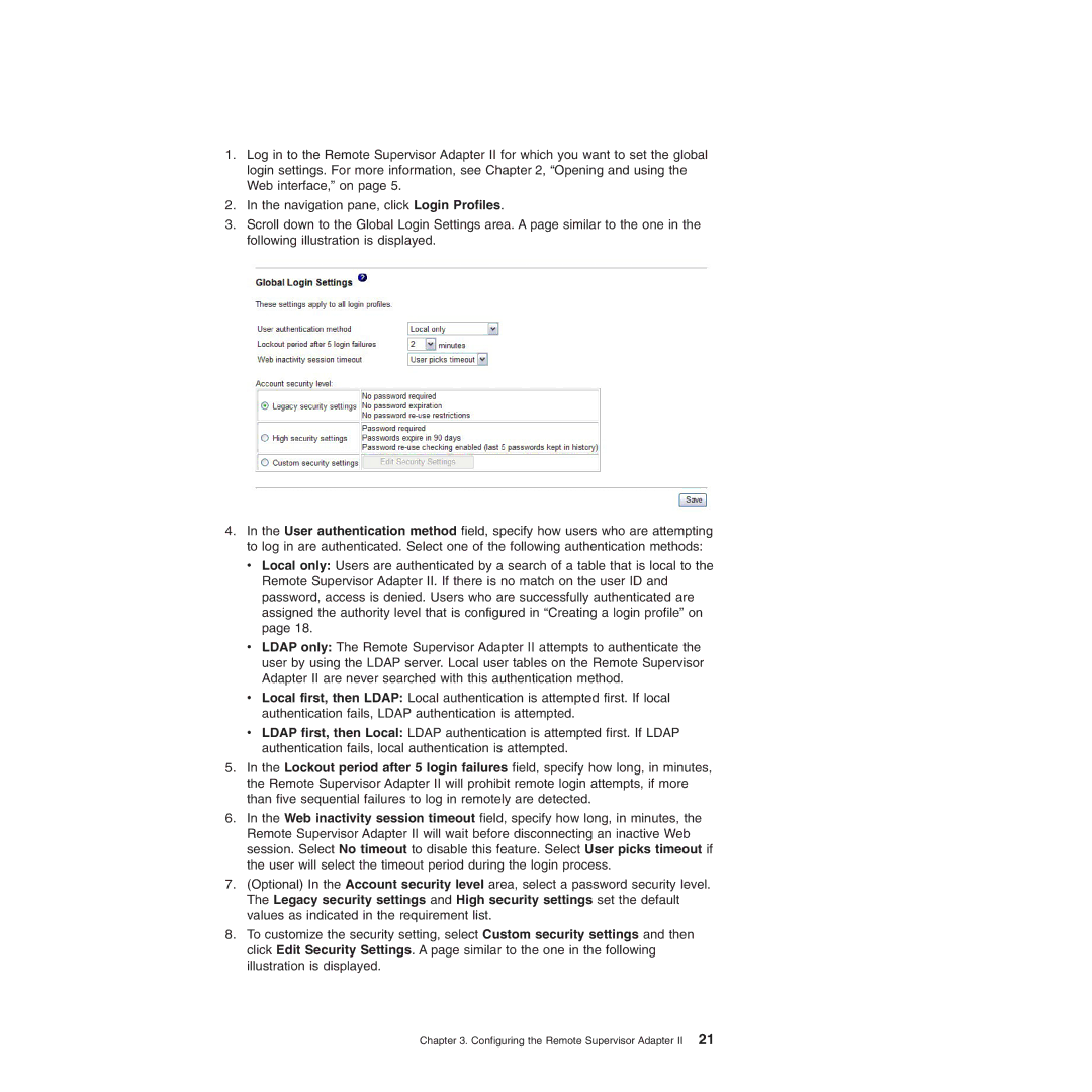 IBM manual Configuring the Remote Supervisor Adapter II 