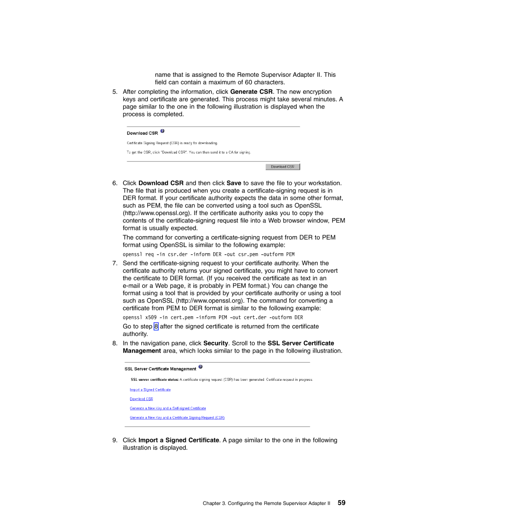 IBM manual Configuring the Remote Supervisor Adapter II 