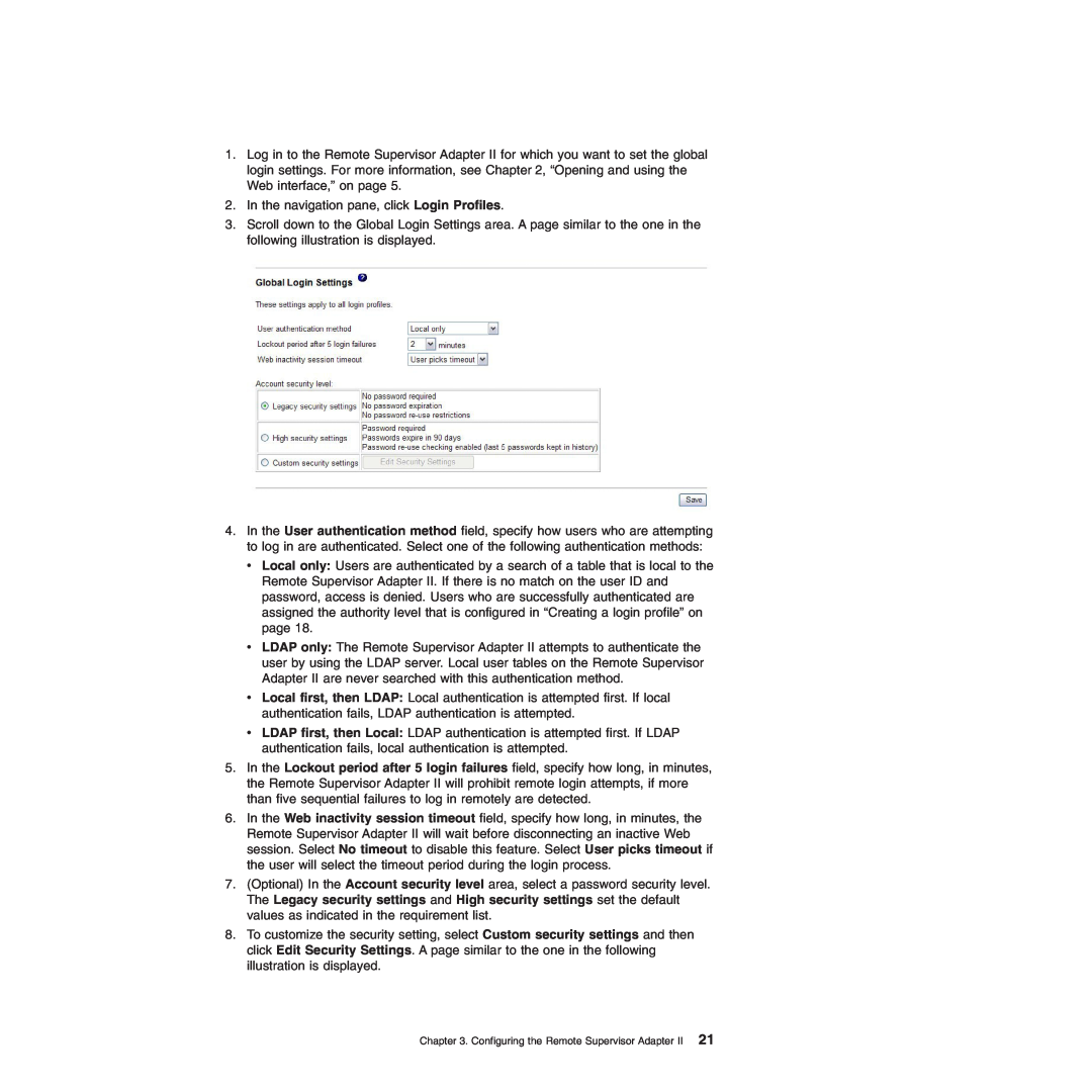 IBM Remote Supervisor Adapter II manual In the navigation pane, click Login Profiles 