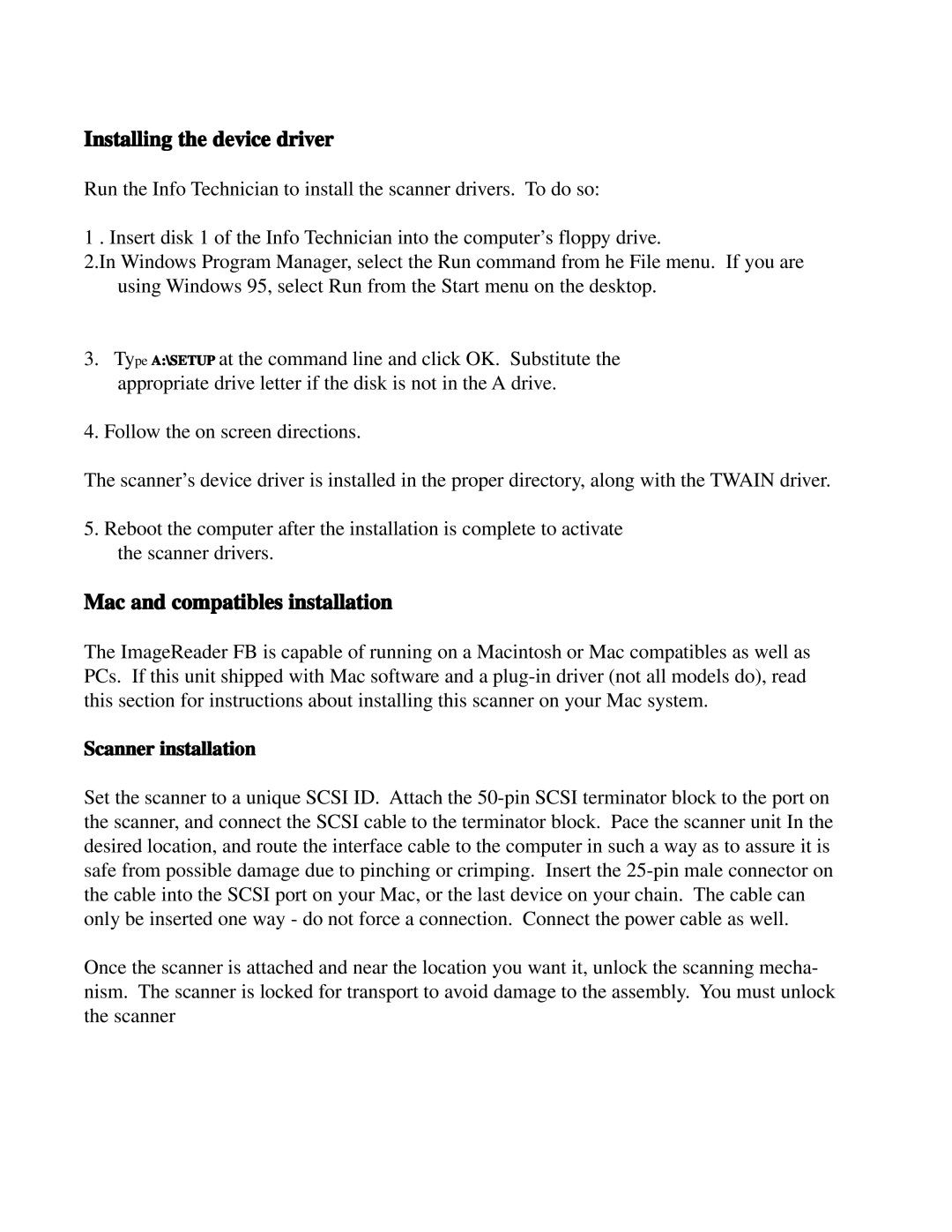 IBM Ricoh 2400 dpi manual Installing the device driver, Scanner installation 