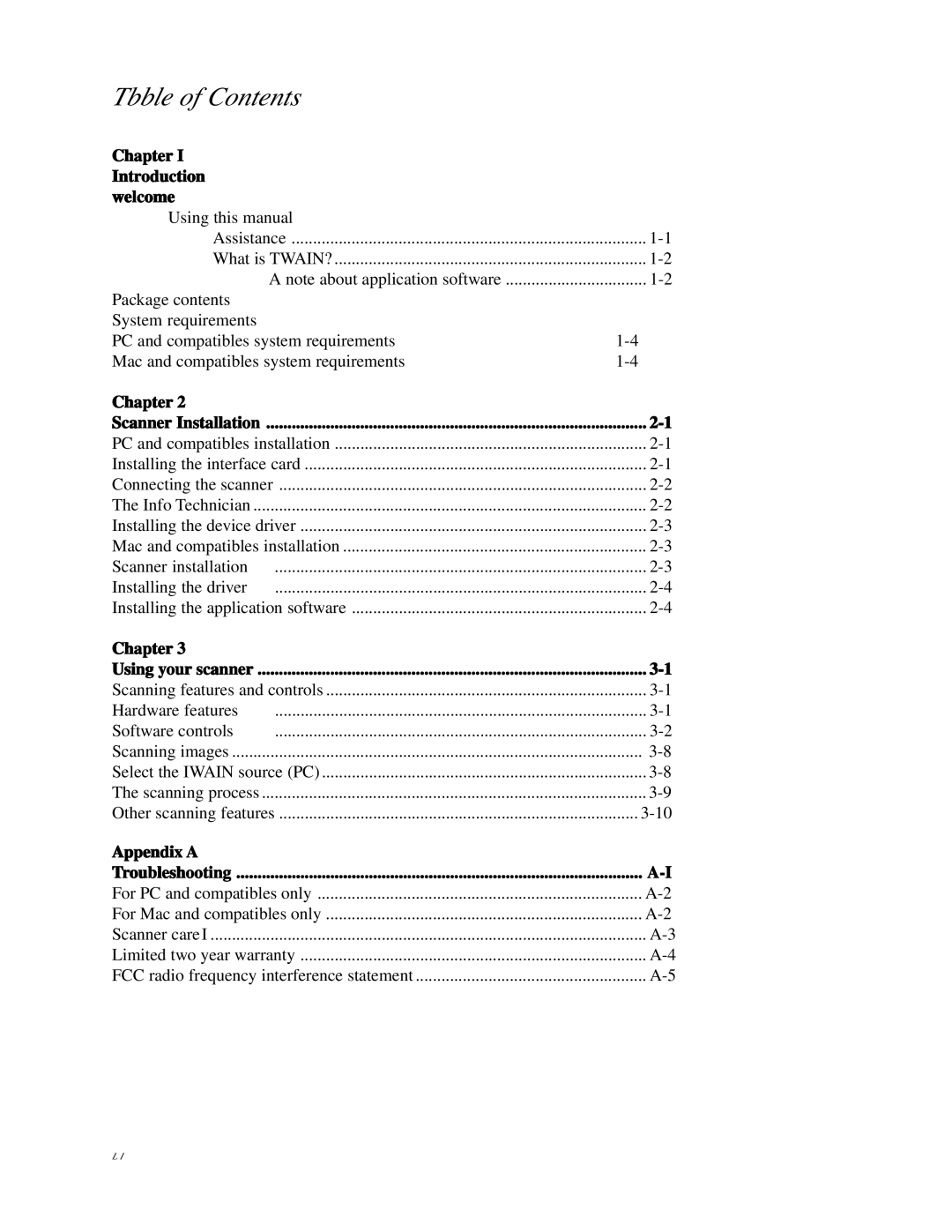 IBM Ricoh 2400 dpi manual Tbble of Contents 