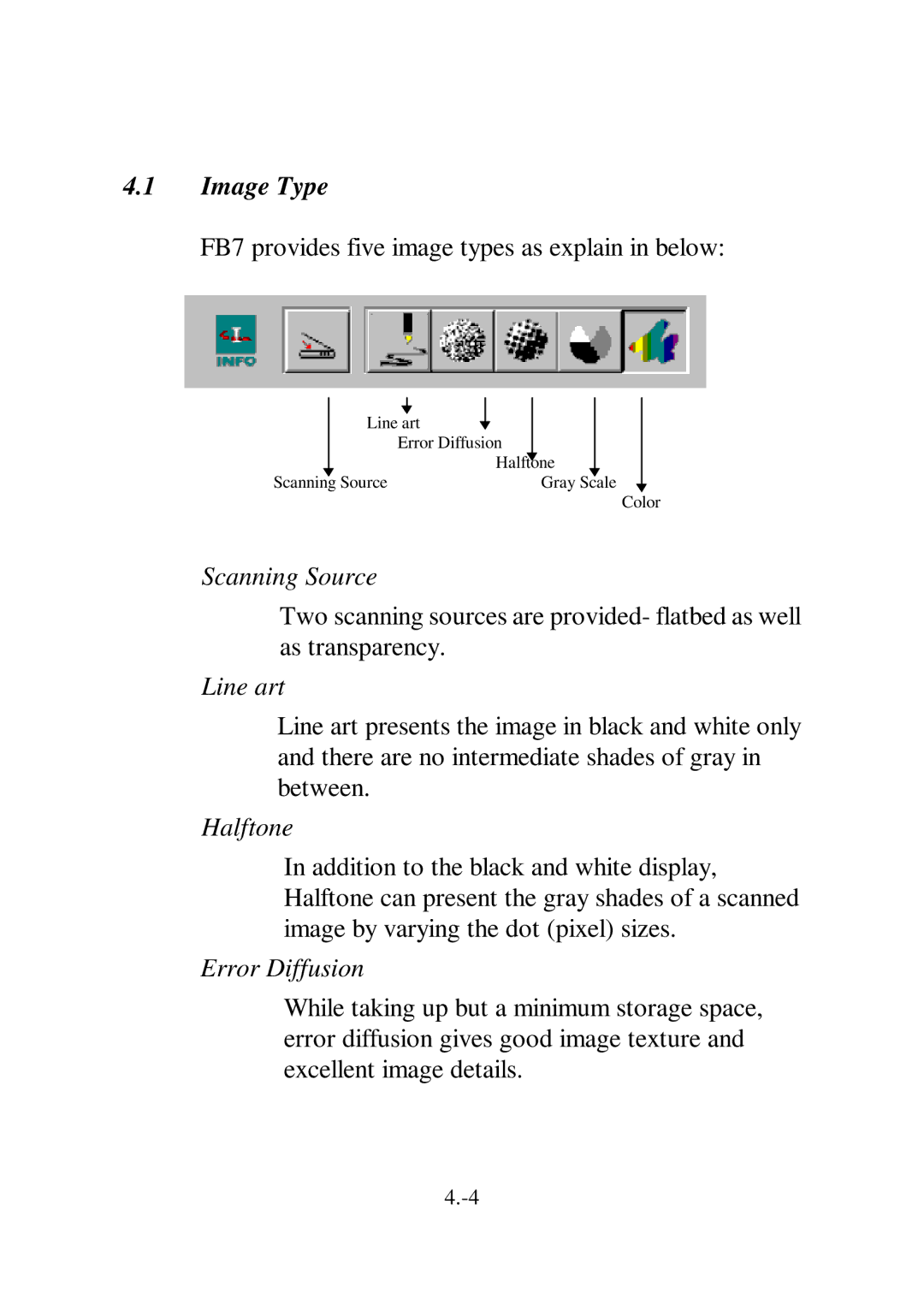 IBM Ricoh FB735 user manual Image Type, Line art 