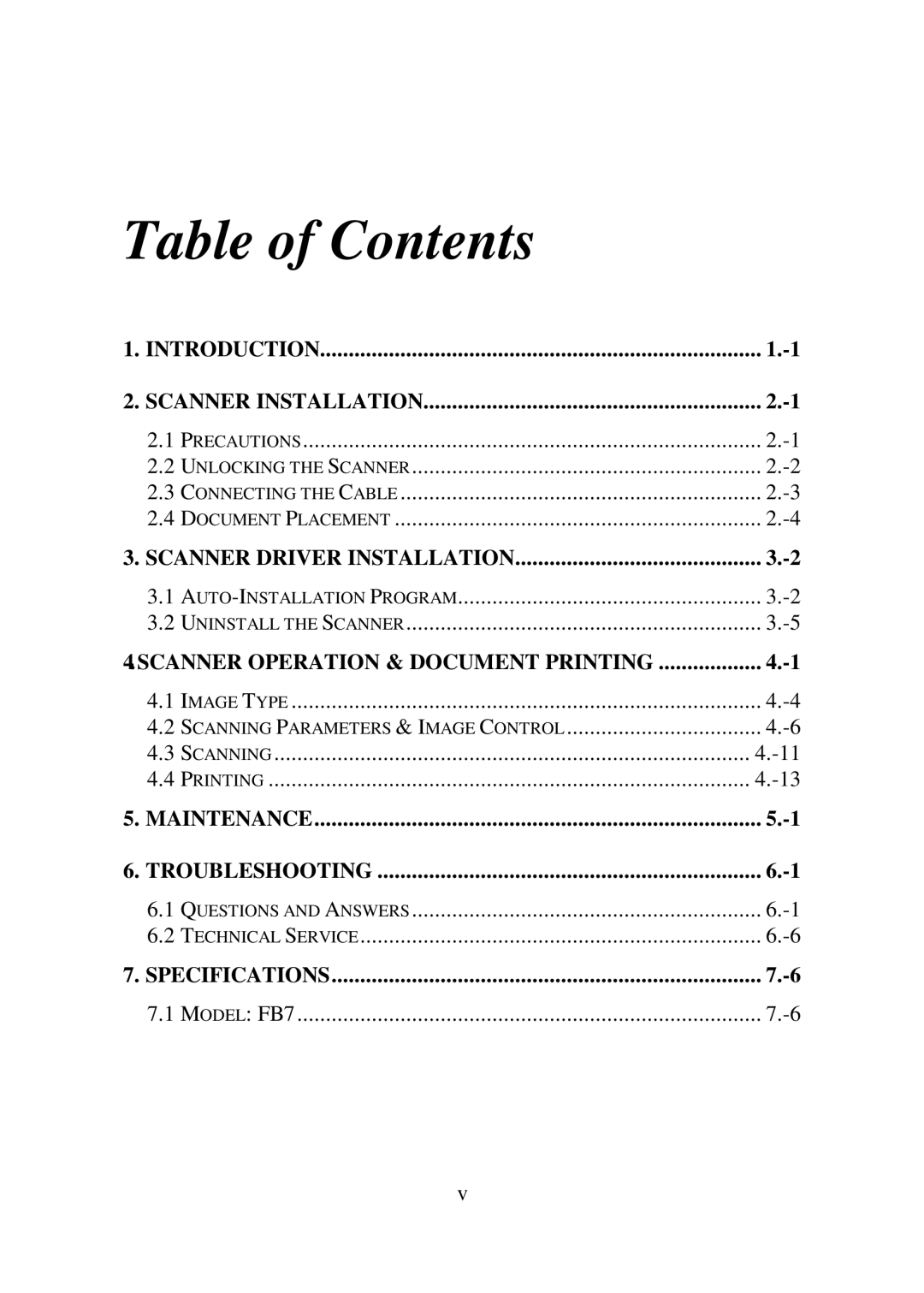 IBM Ricoh FB735 user manual Table of Contents 