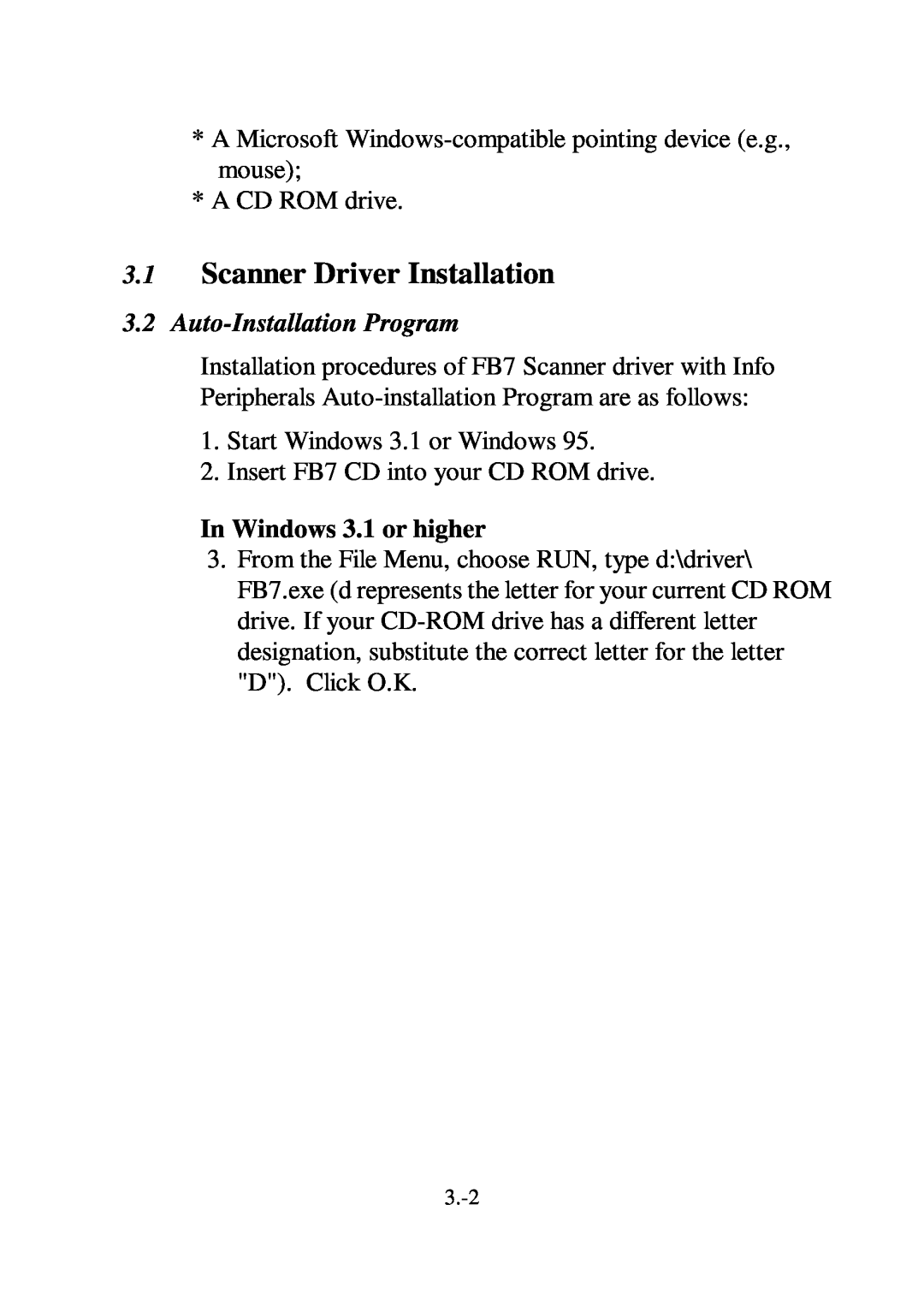 IBM Ricoh FB735 user manual Scanner Driver Installation, Auto-Installation Program, In Windows 3.1 or higher 
