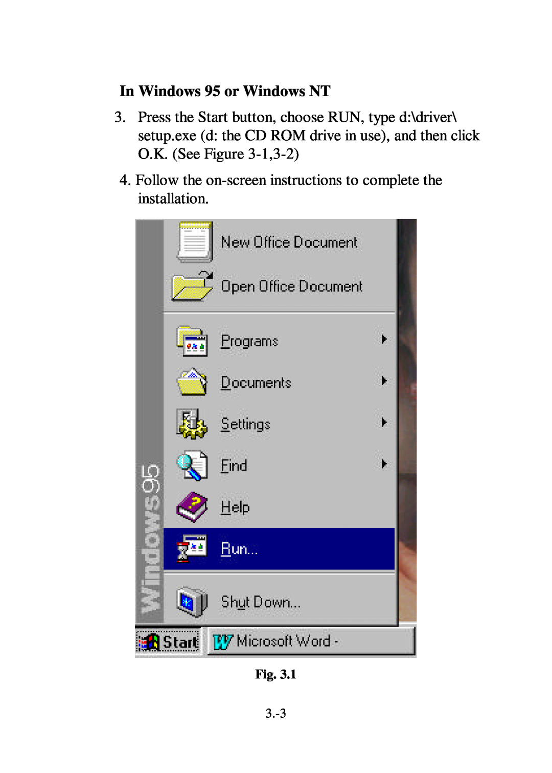 IBM Ricoh FB735 user manual In Windows 95 or Windows NT, Follow the on-screen instructions to complete the installation 