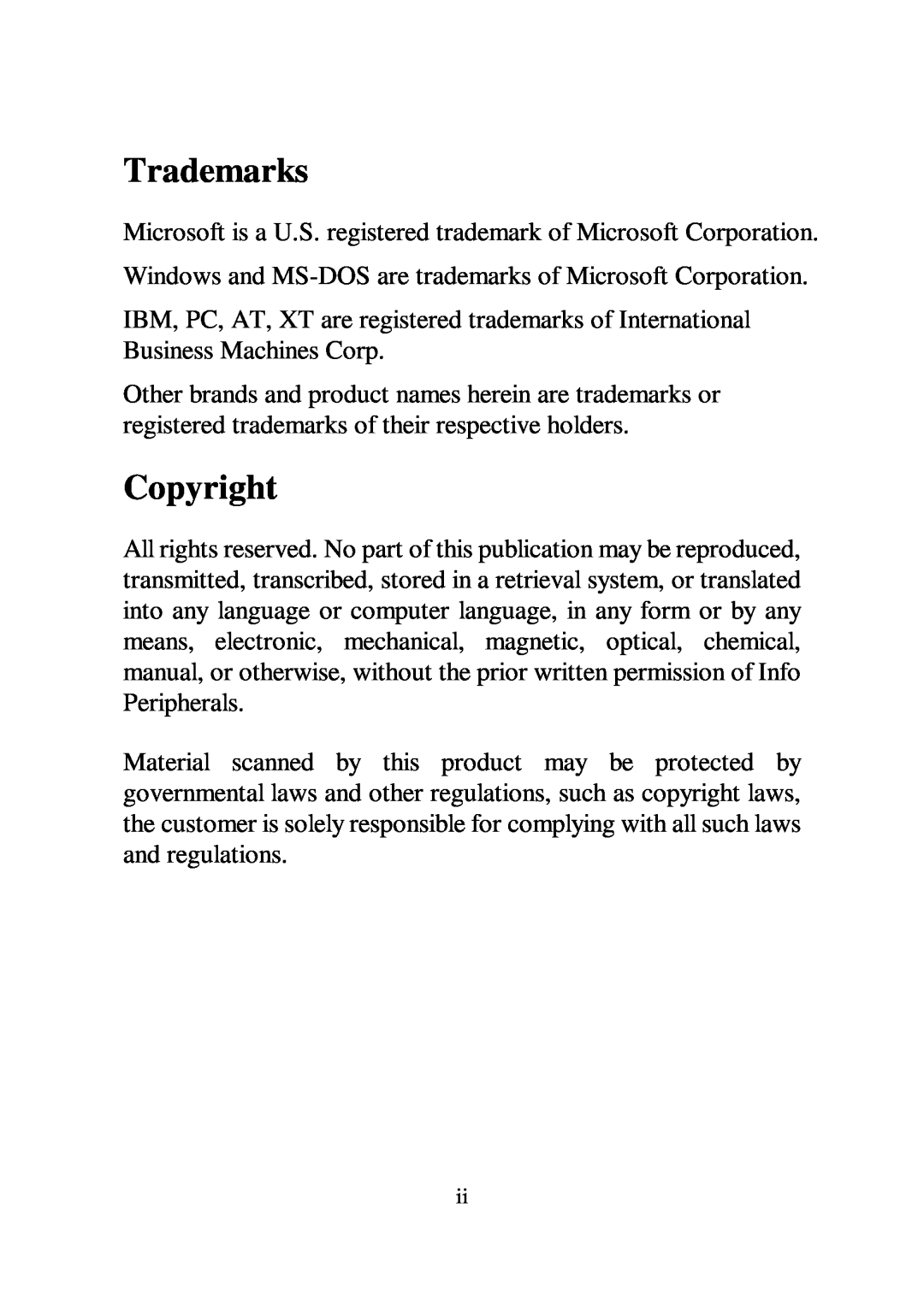 IBM Ricoh FB735 user manual Trademarks, Copyright 