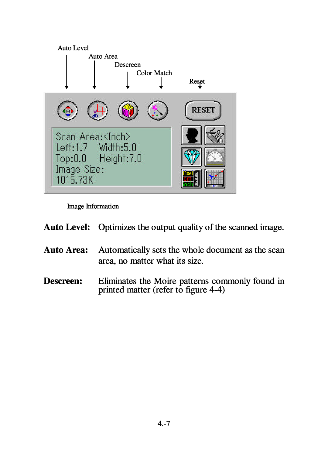 IBM Ricoh FB735 user manual Auto Level Optimizes the output quality of the scanned image 