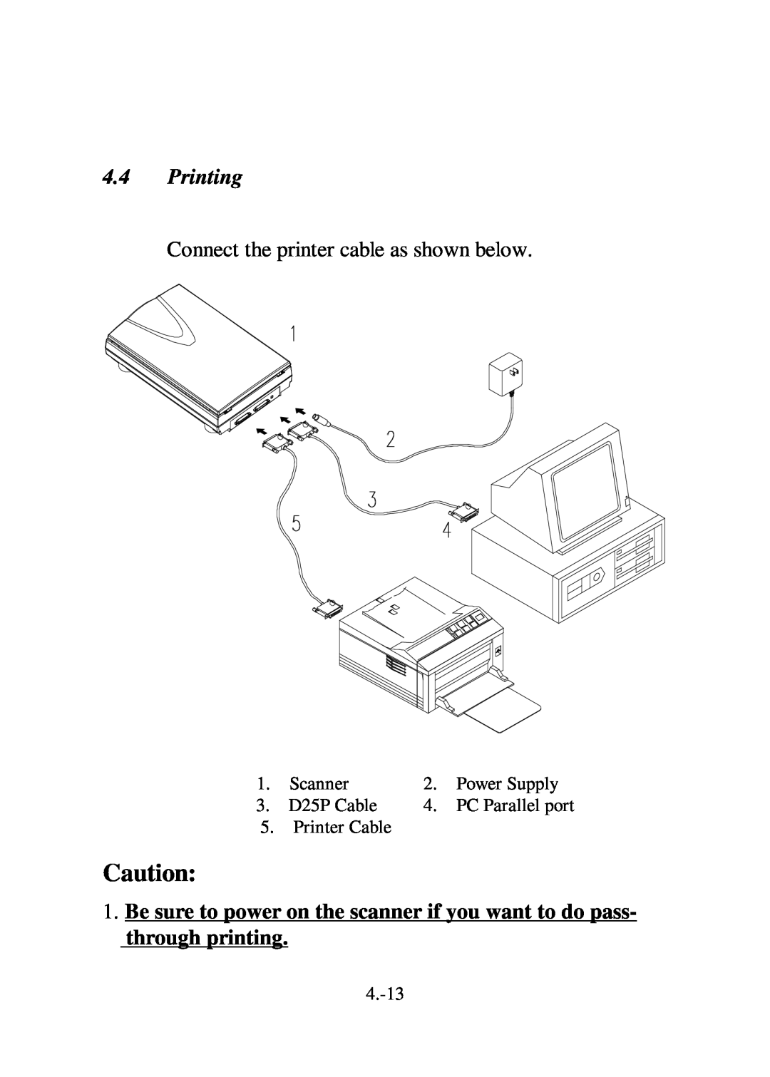 IBM Ricoh FB735 user manual Printing, Connect the printer cable as shown below 