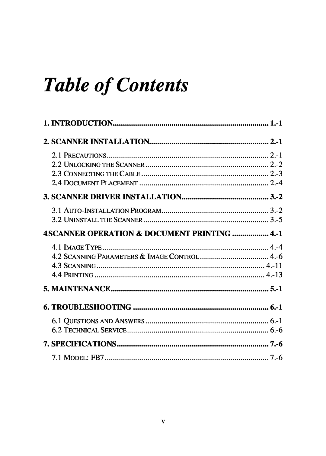 IBM Ricoh FB735 user manual Table of Contents 