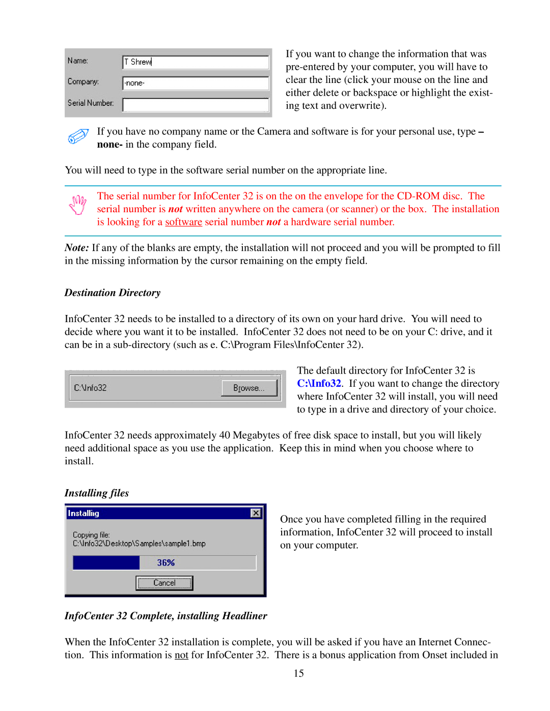 IBM Ricoh FB750 manual InfoCenter 32 Complete, installing Headliner 