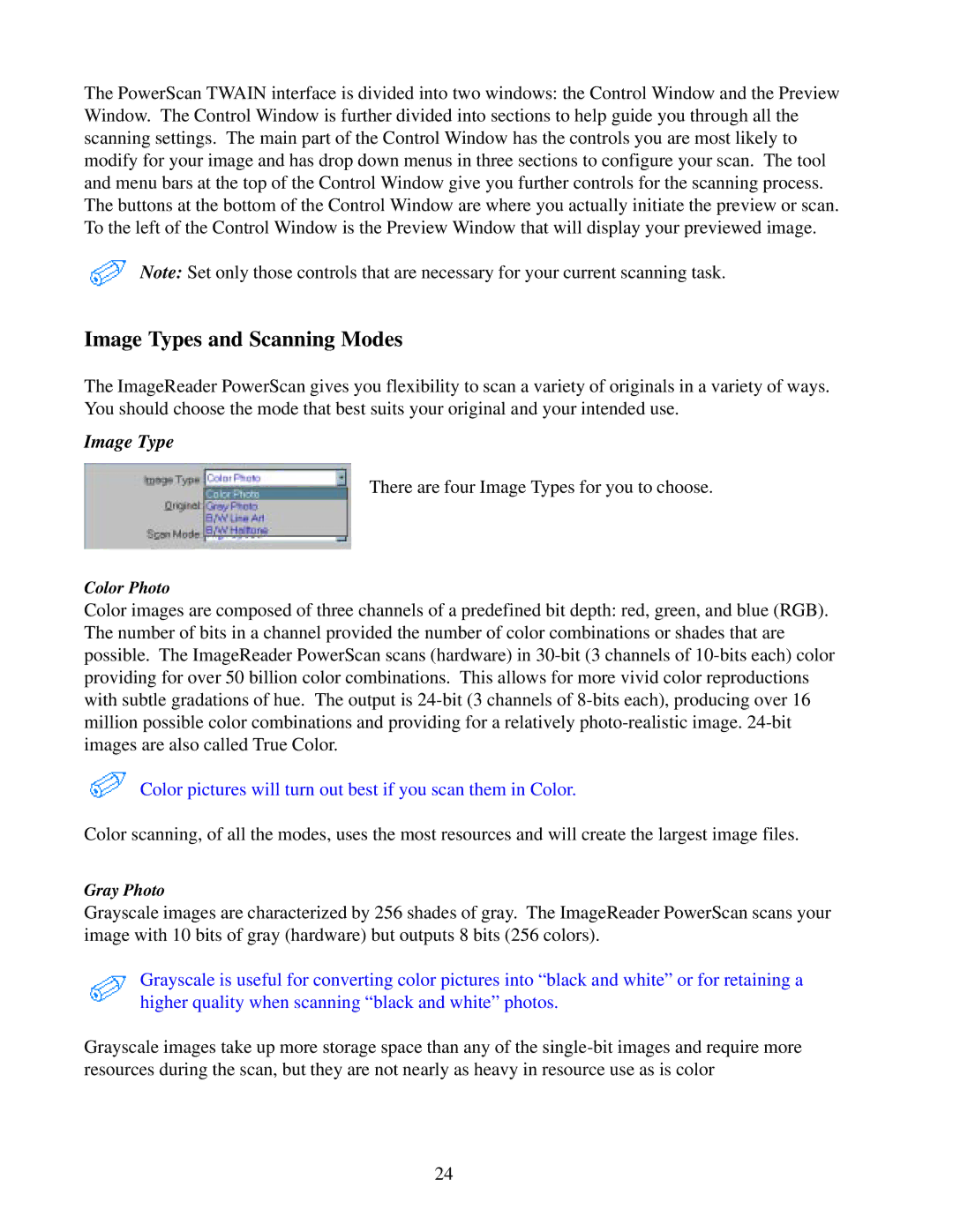 IBM Ricoh FB750 manual Image Types and Scanning Modes 