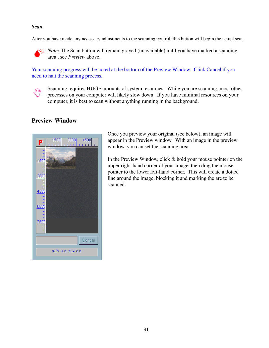 IBM Ricoh FB750 manual Preview Window, Scan 