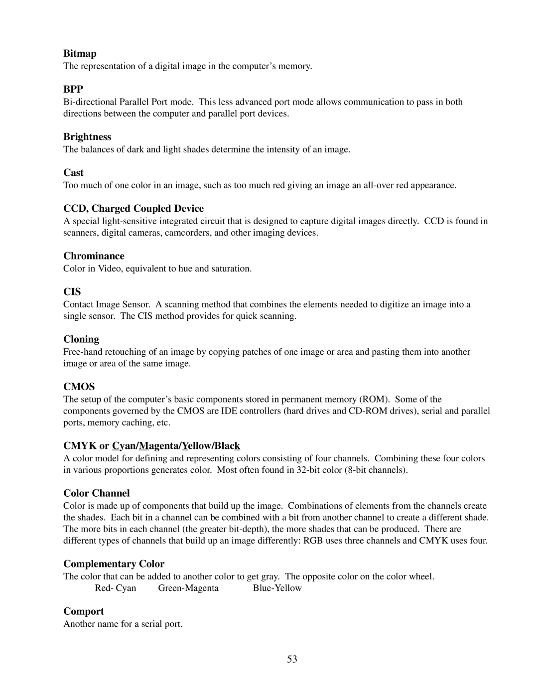 IBM Ricoh FB750 manual Bpp, Cis, Cmos 