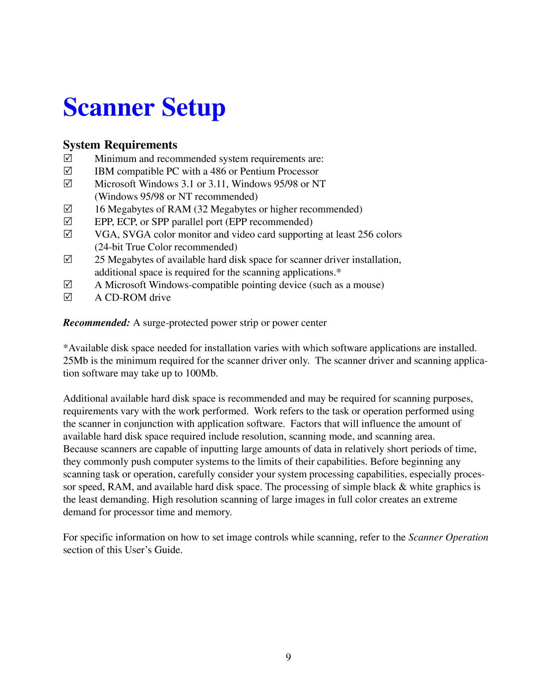 IBM Ricoh FB750 manual Scanner Setup, System Requirements 