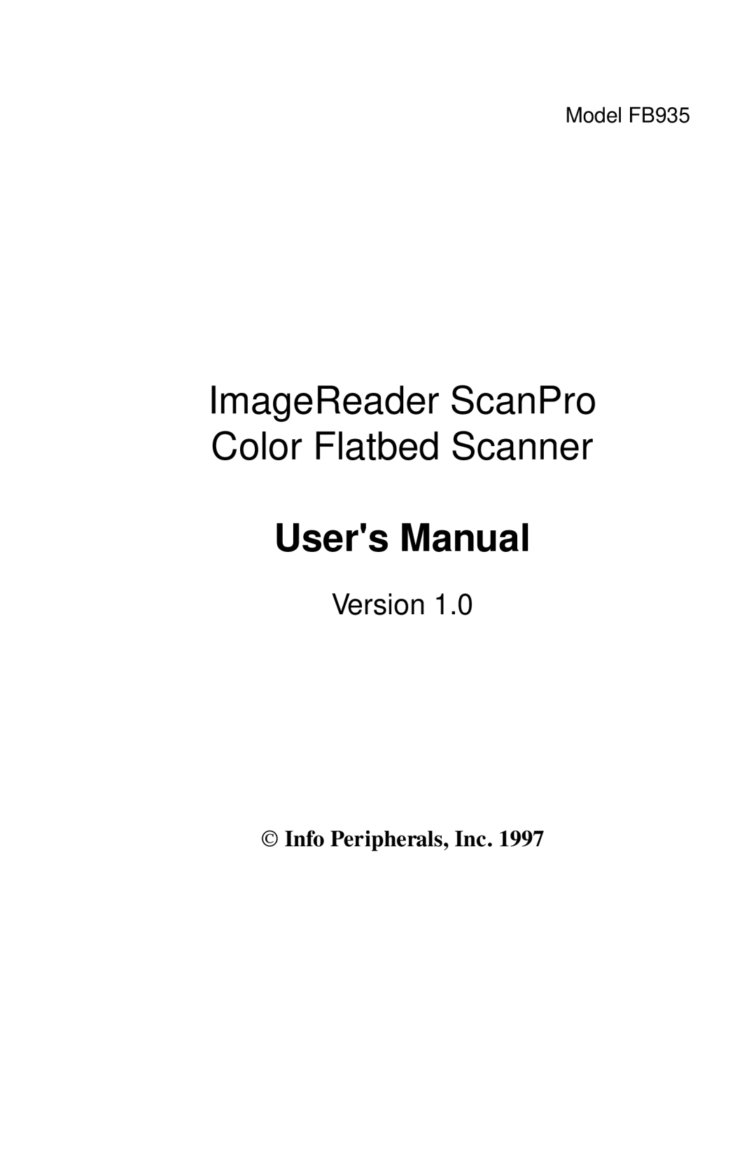 IBM Ricoh user manual ImageReader ScanPro Color Flatbed Scanner 