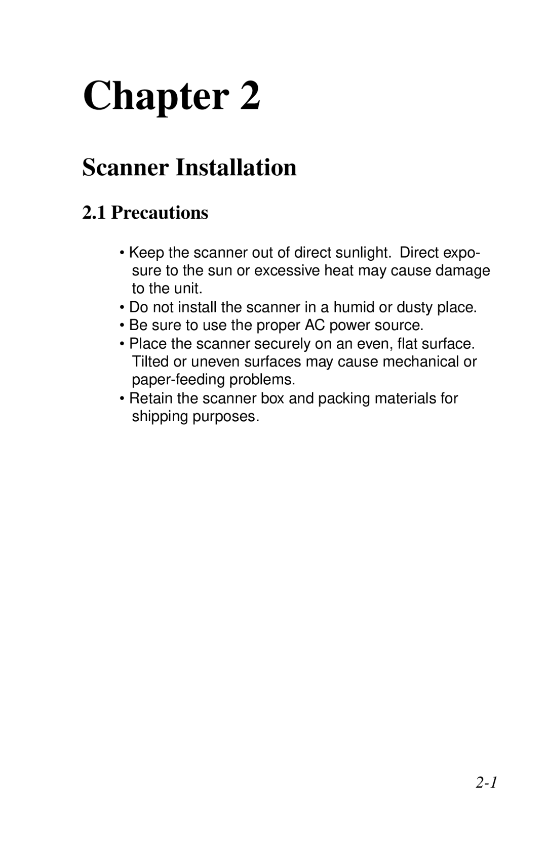 IBM Ricoh ScanPro user manual Scanner Installation, Precautions 