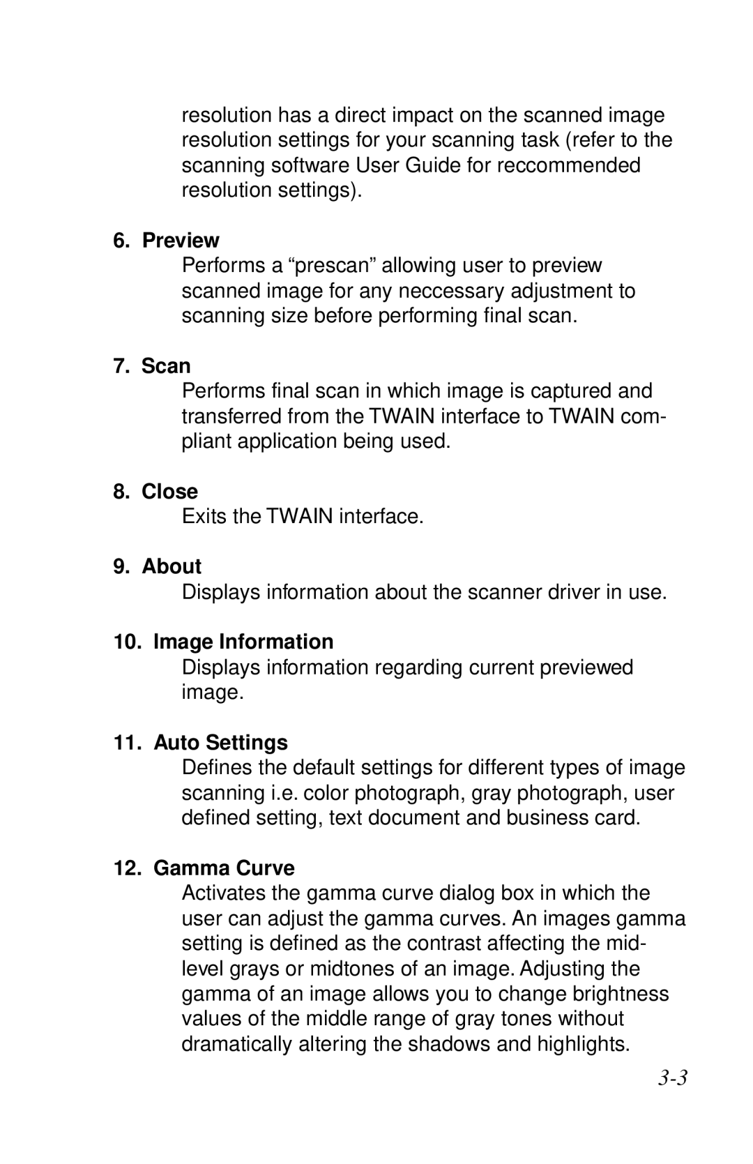 IBM Ricoh ScanPro user manual Preview, Close, About, Image Information, Auto Settings, Gamma Curve 