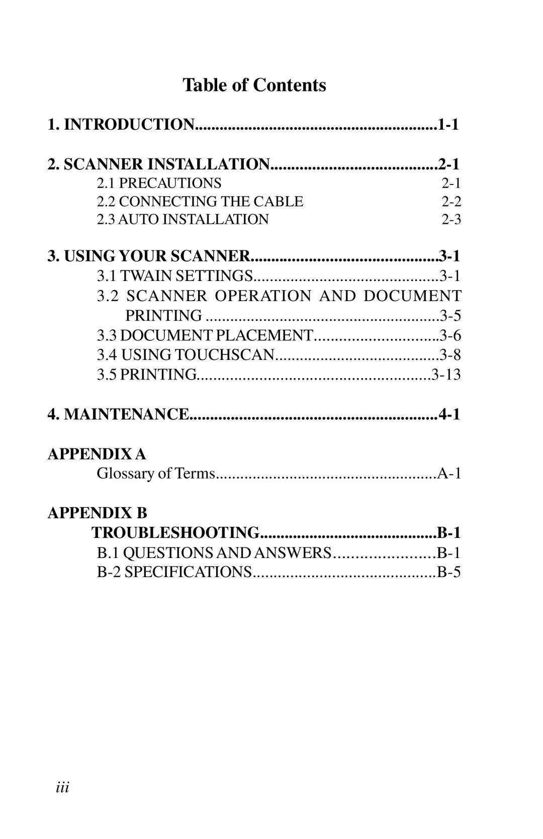 IBM Ricoh ScanPro user manual Table of Contents 