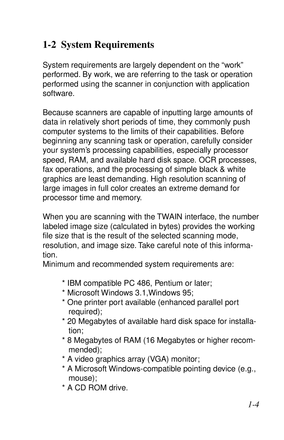 IBM Ricoh ScanPro user manual System Requirements 