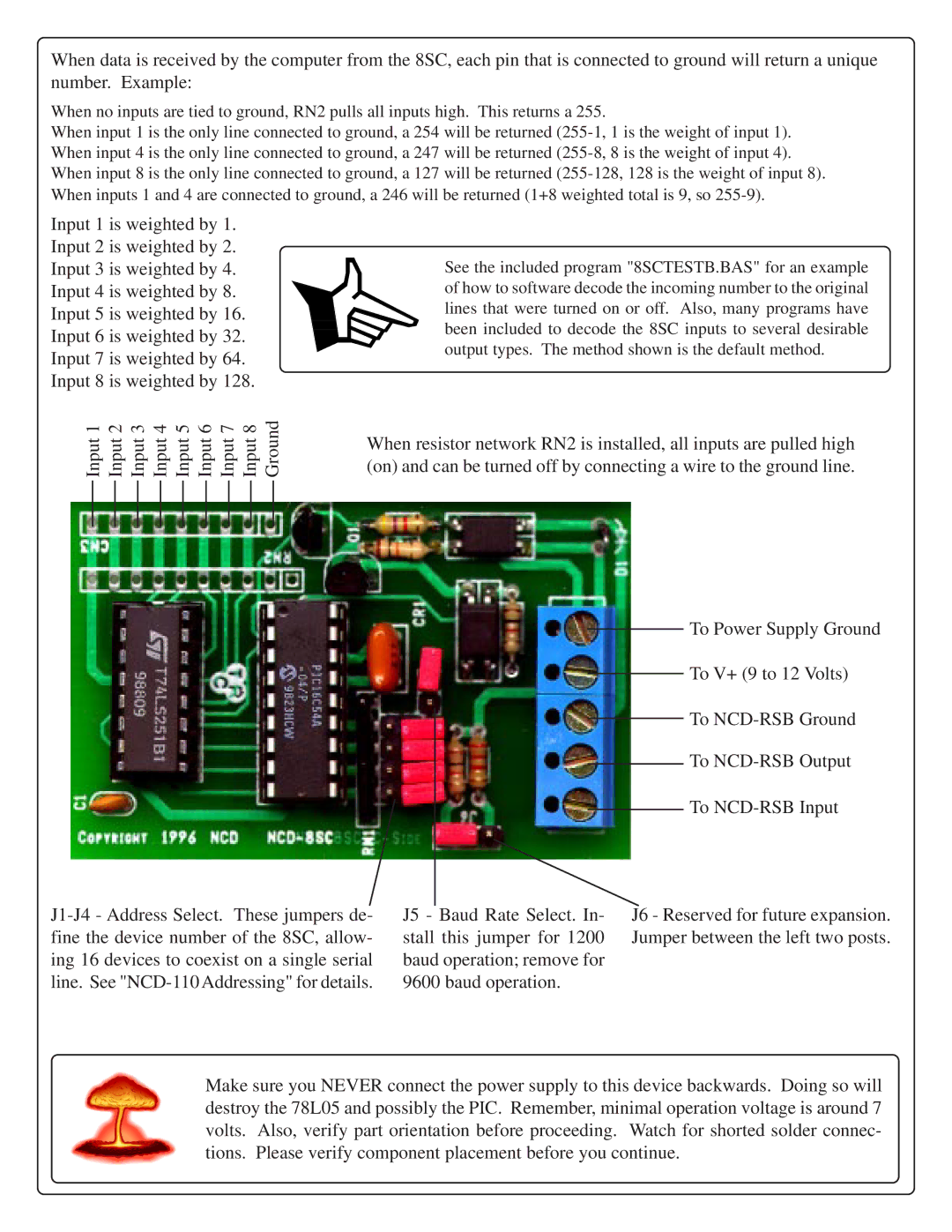 IBM RS-232 manual Input 4 is weighted by 