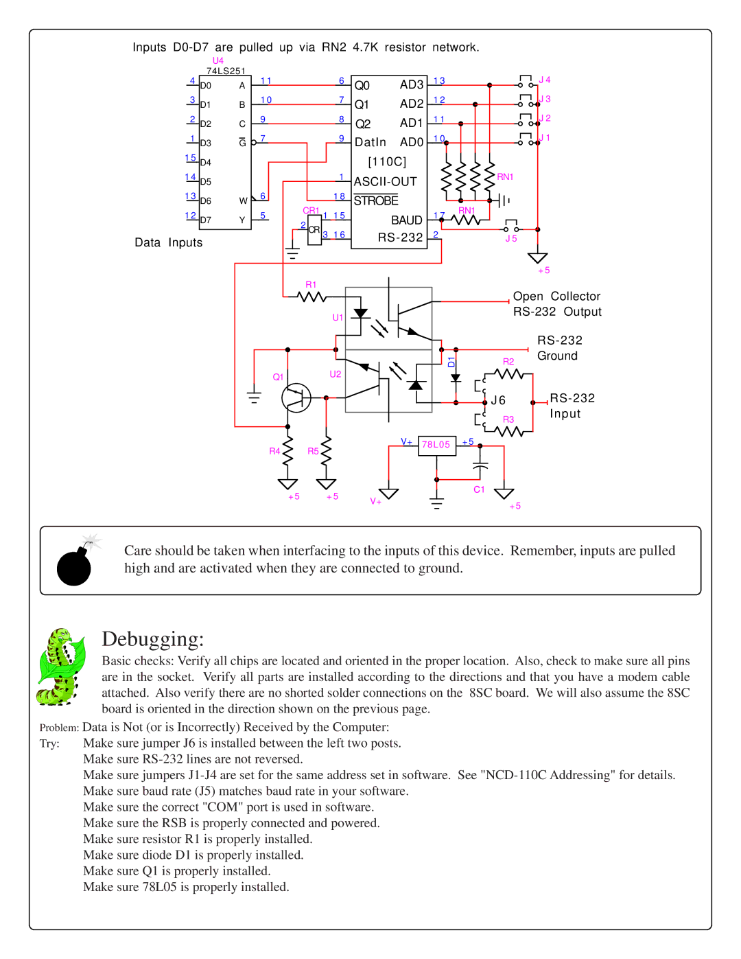 IBM RS-232 manual Debugging 