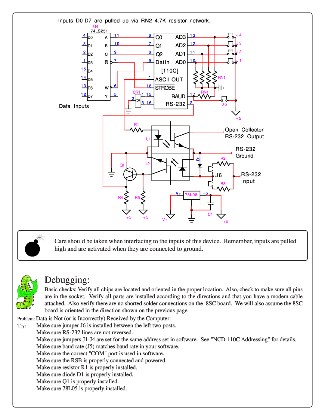 IBM RS-232 manual Debugging 
