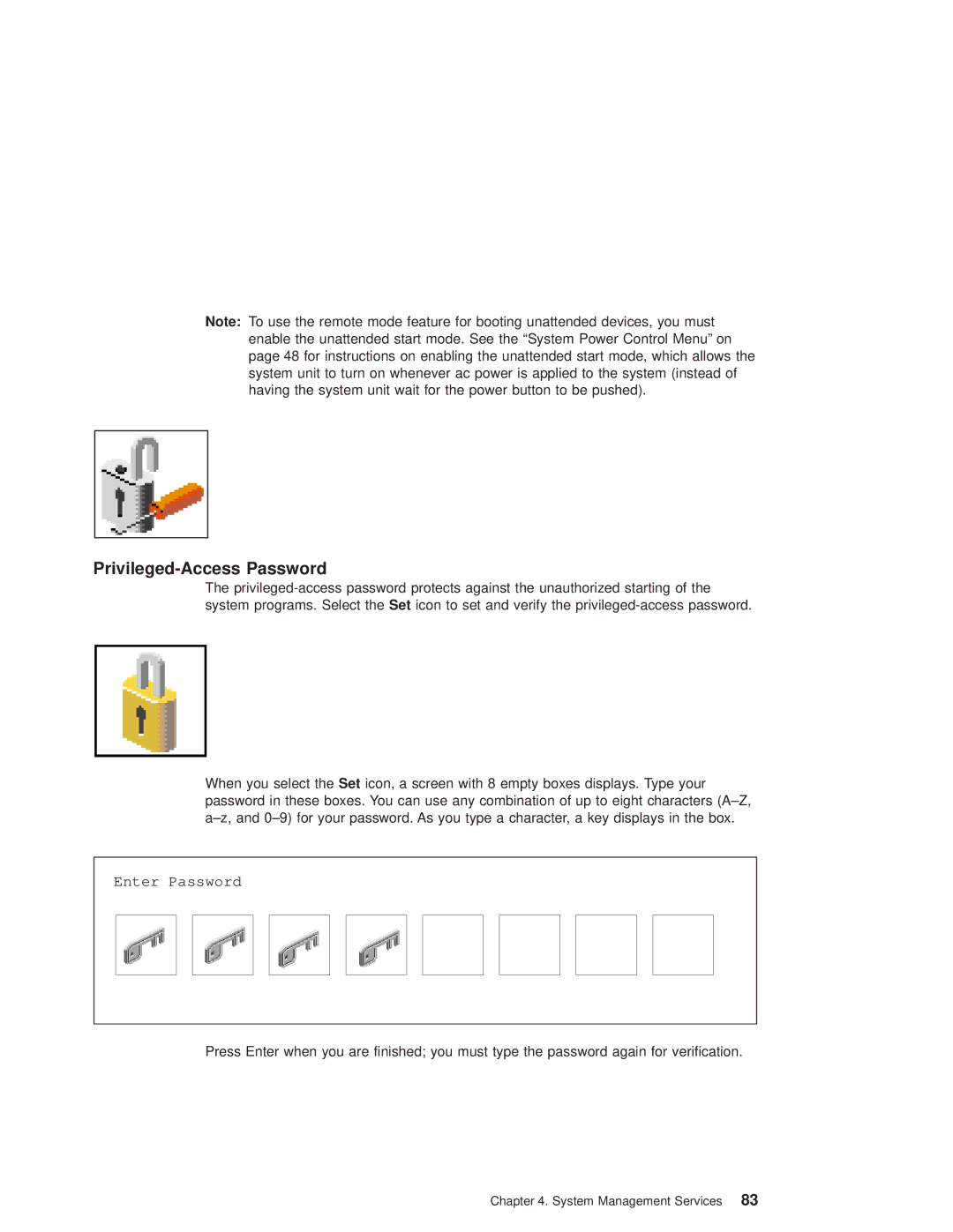 IBM RS/6000 44P manual Privileged-Access Password 