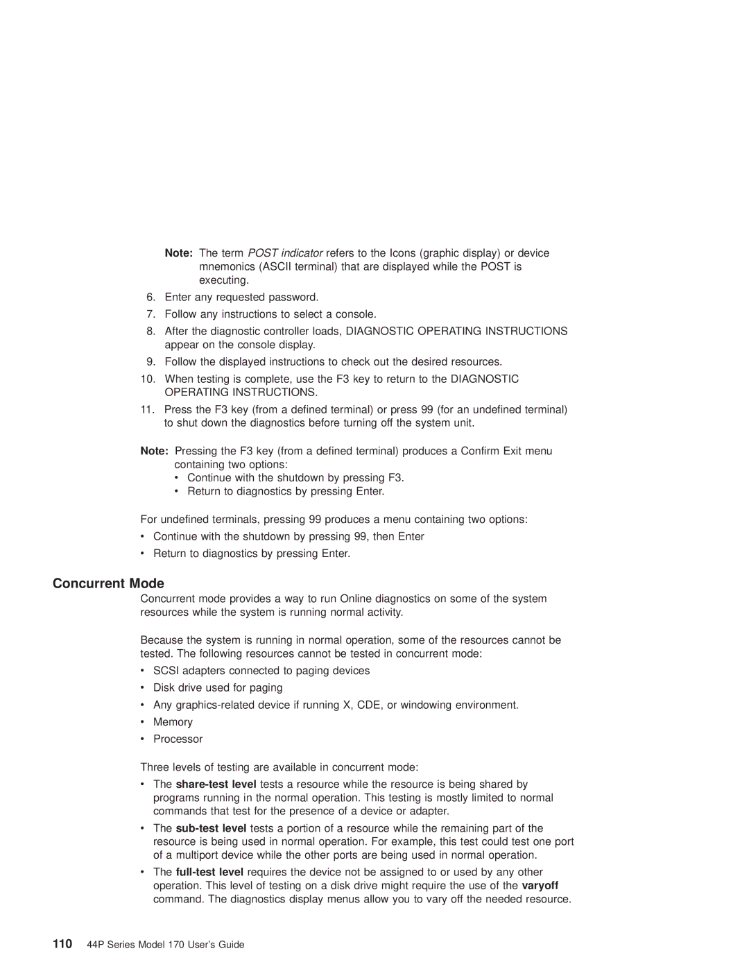 IBM RS/6000 44P manual Concurrent Mode 