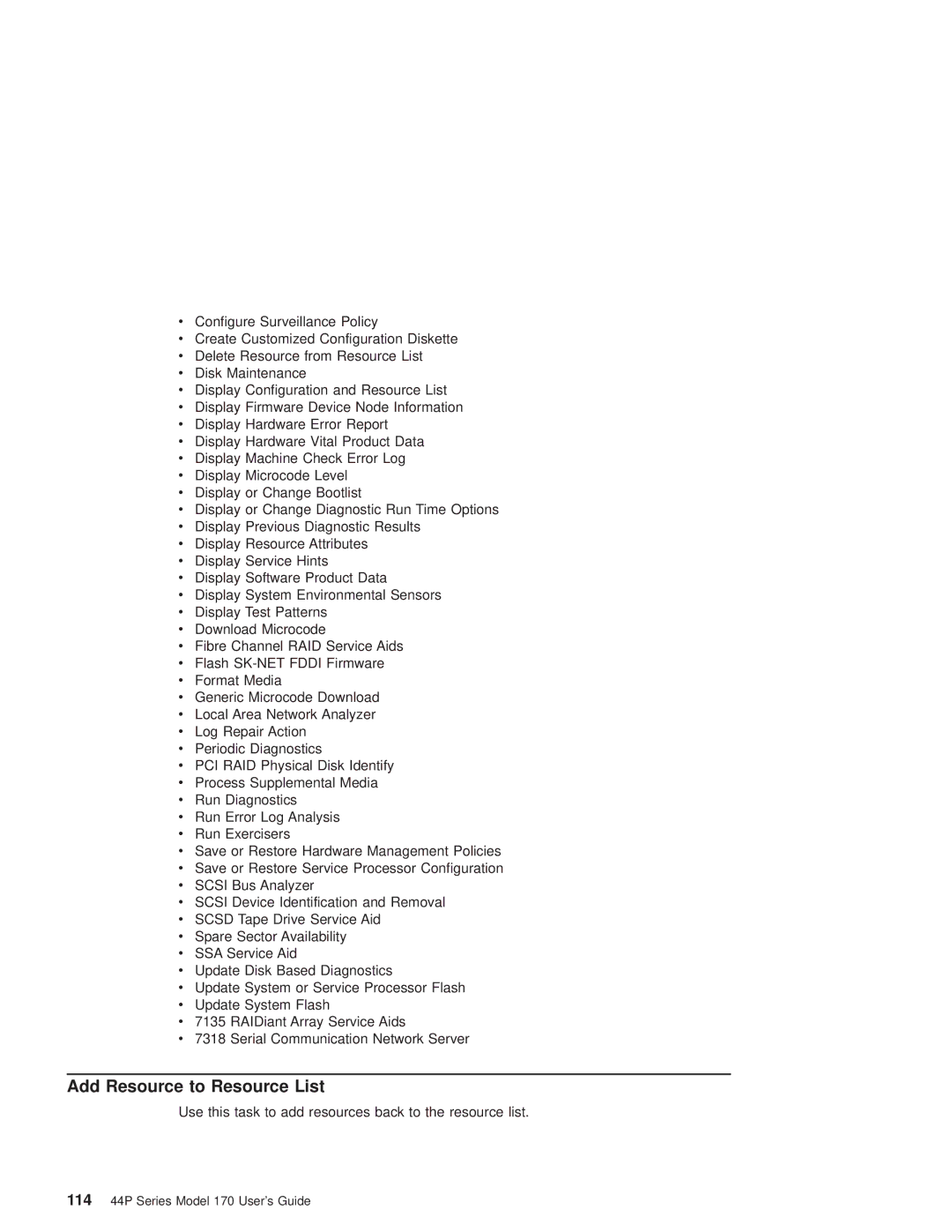 IBM RS/6000 44P manual Add Resource to Resource List 