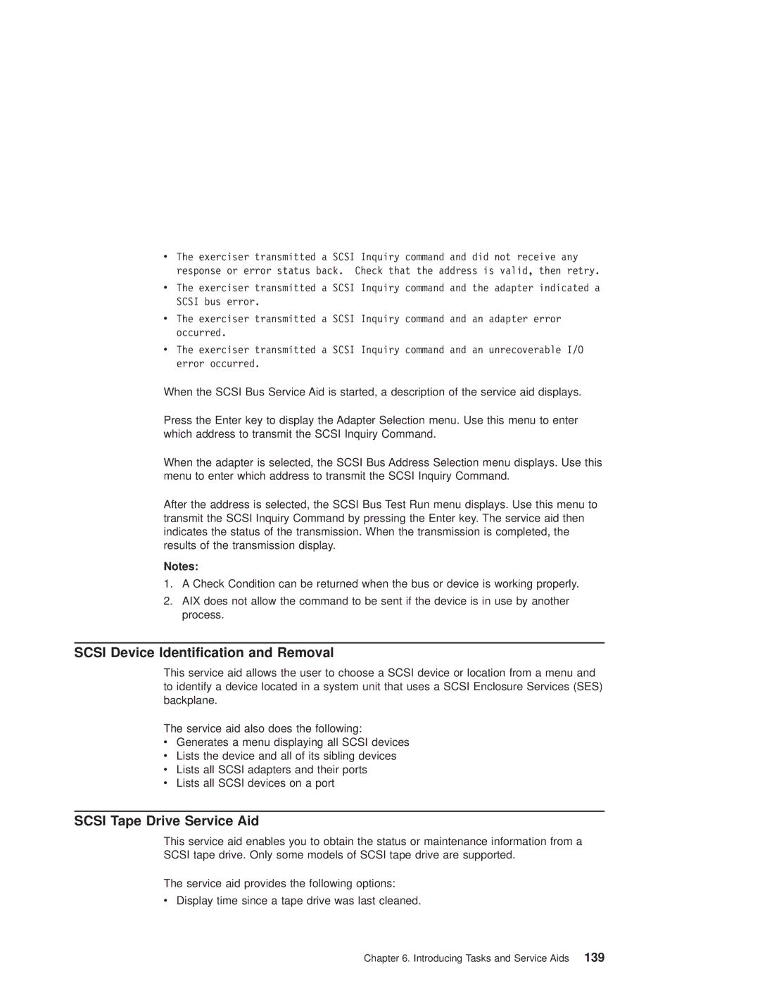 IBM RS/6000 44P manual Scsi Device Identification and Removal, Scsi Tape Drive Service Aid 