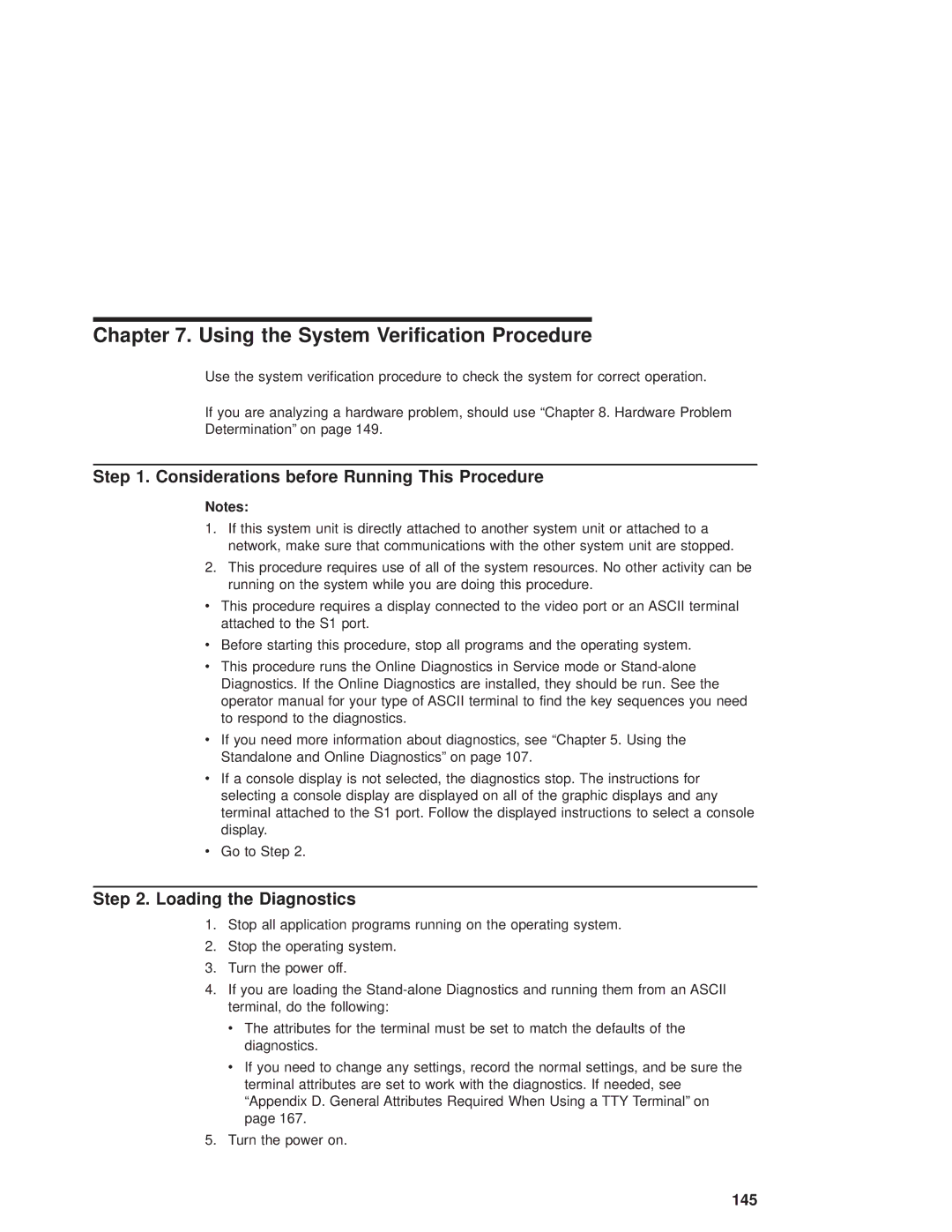 IBM RS/6000 44P manual Using the System Verification Procedure, Considerations before Running This Procedure 